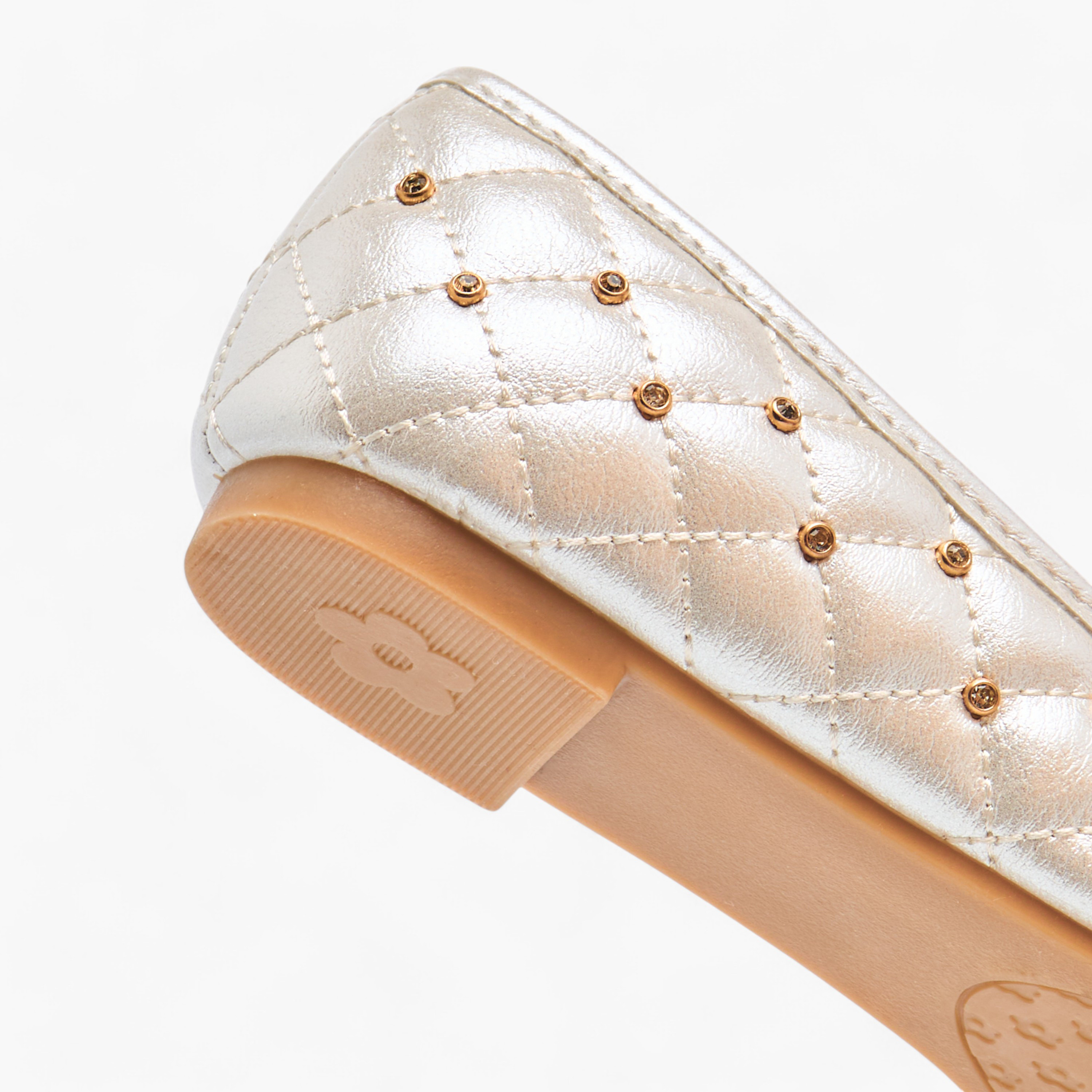 حذاء باليرينا مبطن سهل الارتداء بتزيينات وفيونكة من ليتل ميسي-girls-shoes-ballerinas-image-6