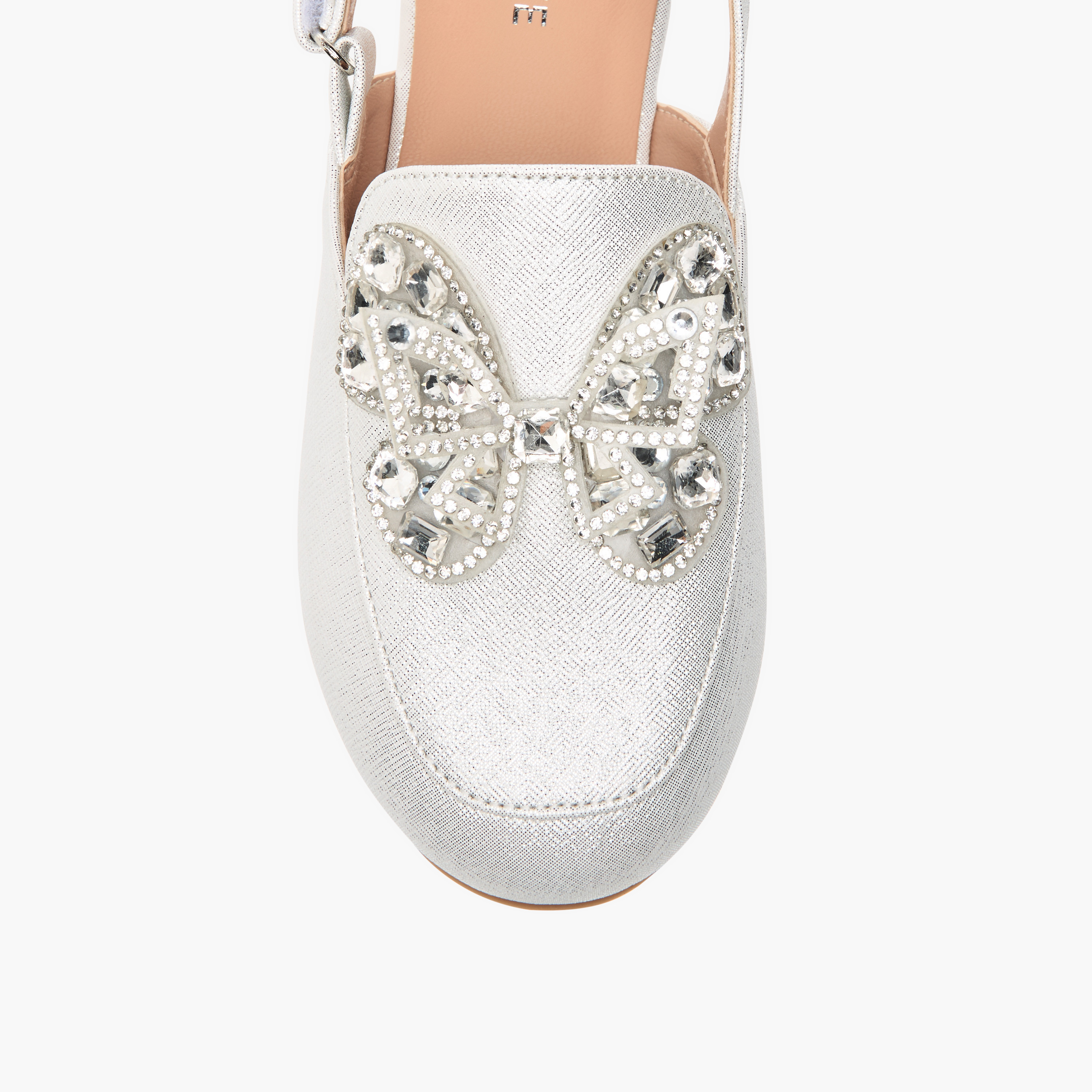 Celeste Girls' Embellished Slingback Ballerina Shoes with Hook and Loop Closure-girls-shoes-sandals-image-3