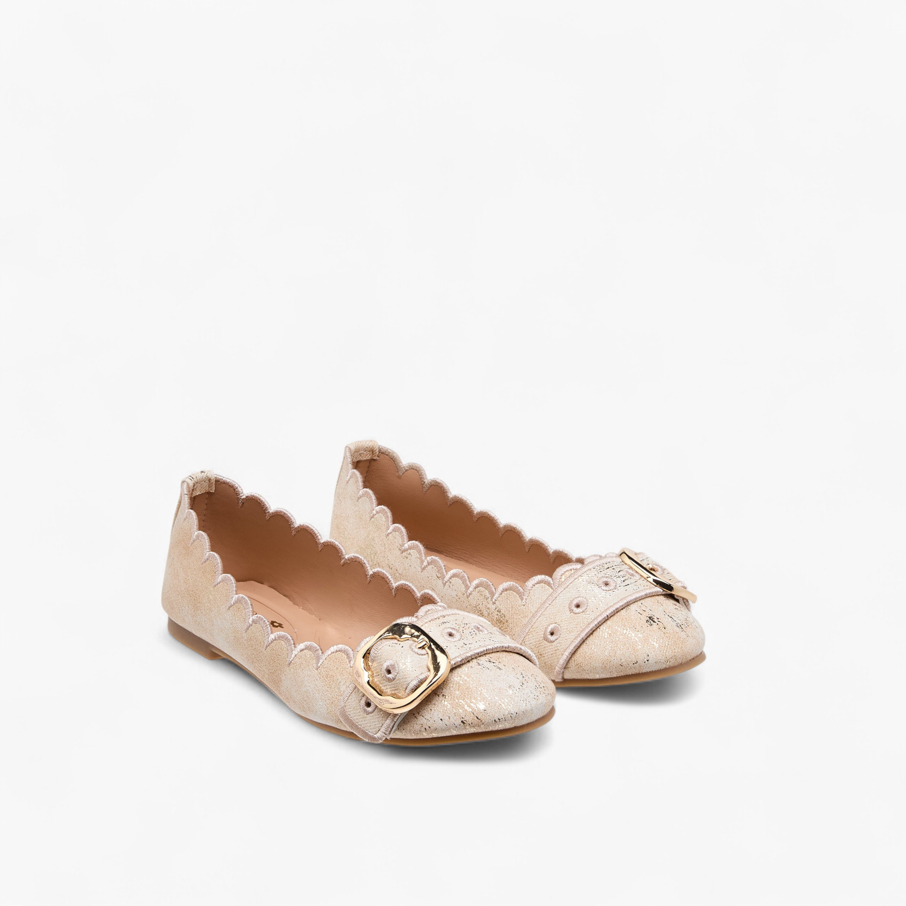 حذاء باليرينا سهل الارتداء بتفاصيل صدفية وزينة إبزيم من ليتل ميسي-girls-shoes-ballerinas-image-6