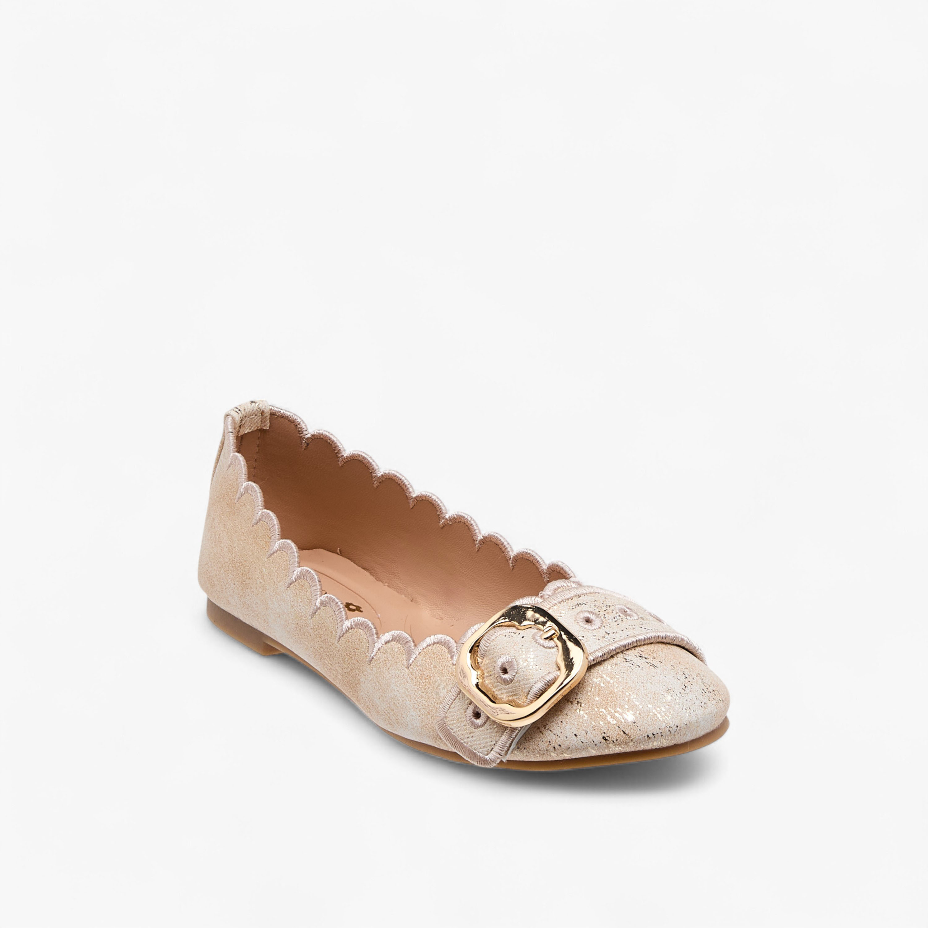 حذاء باليرينا سهل الارتداء بتفاصيل صدفية وزينة إبزيم من ليتل ميسي-girls-shoes-ballerinas-image-7