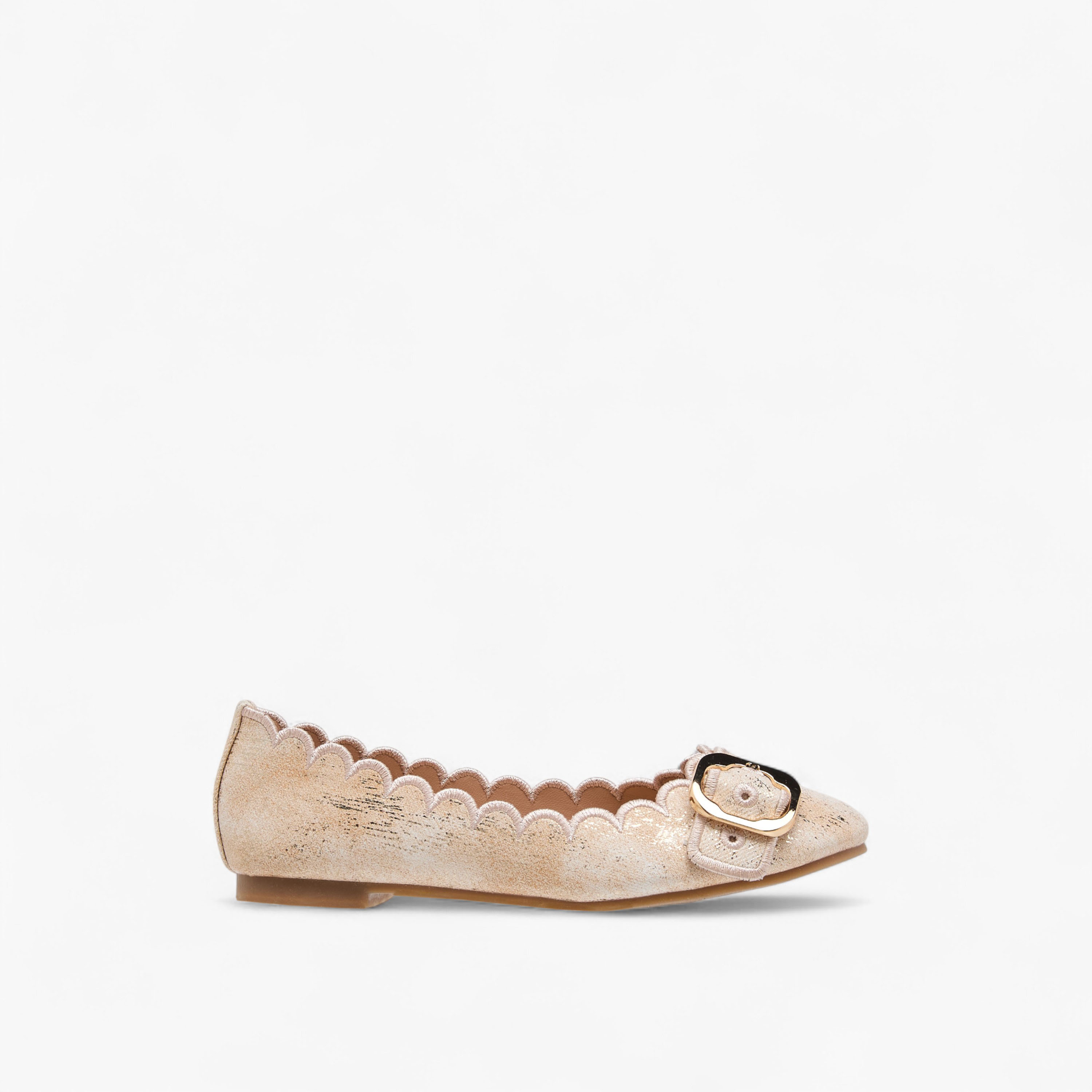 حذاء باليرينا سهل الارتداء بتفاصيل صدفية وزينة إبزيم من ليتل ميسي-girls-shoes-ballerinas-image-8
