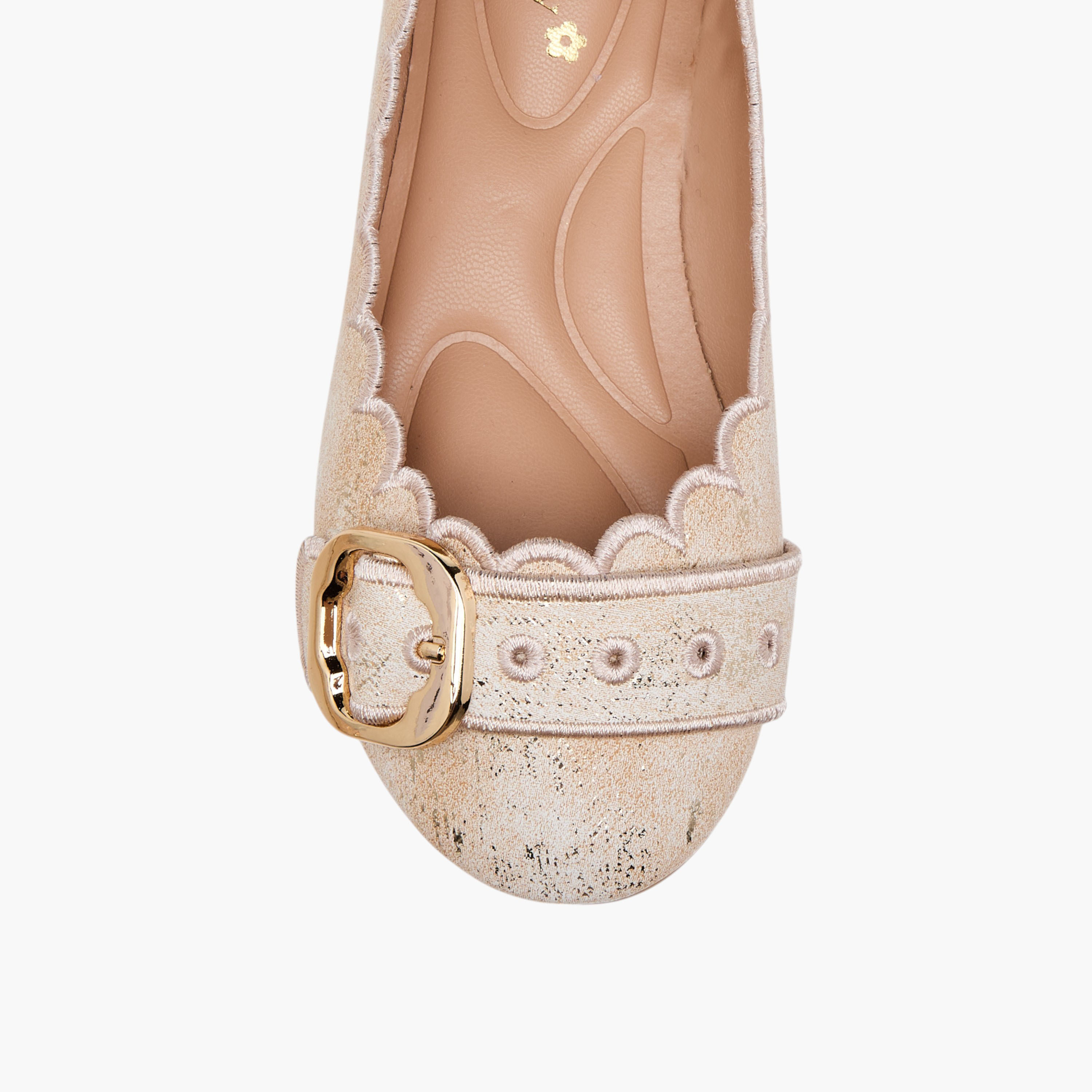 حذاء باليرينا سهل الارتداء بتفاصيل صدفية وزينة إبزيم من ليتل ميسي-girls-shoes-ballerinas-image-9