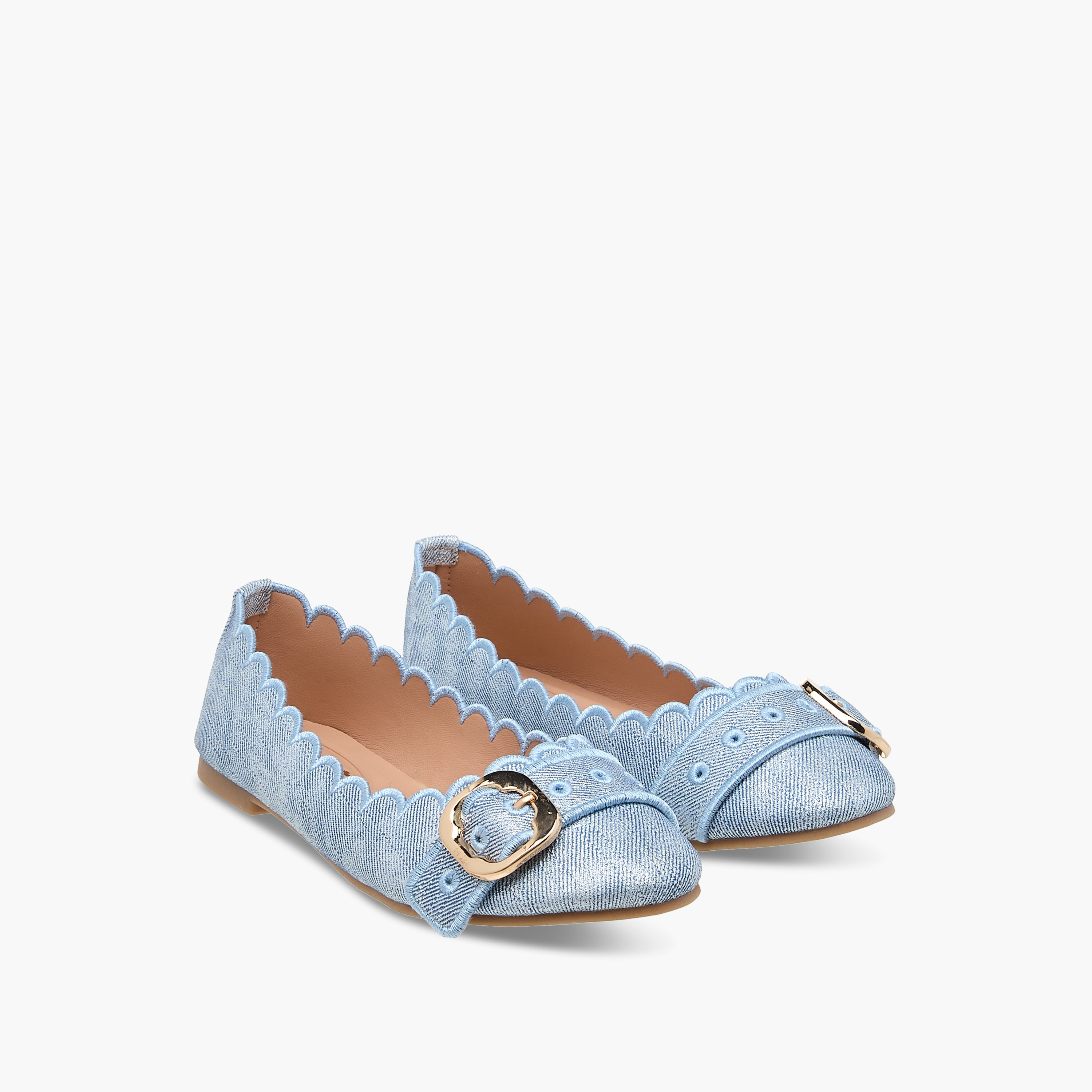 حذاء باليرينا سهل الارتداء بتفاصيل صدفية وزينة إبزيم من ليتل ميسي-girls-shoes-ballerinas-image-1