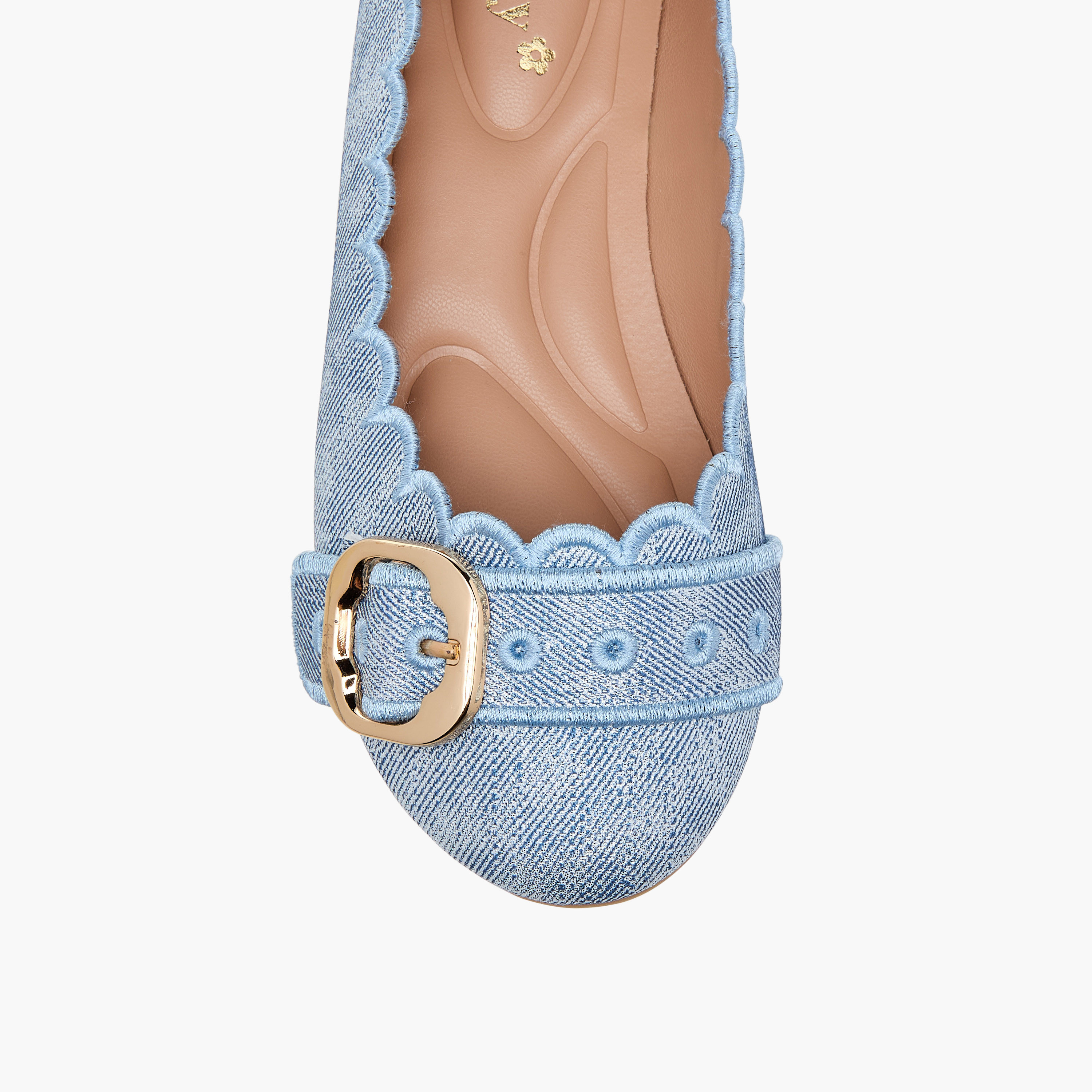 حذاء باليرينا سهل الارتداء بتفاصيل صدفية وزينة إبزيم من ليتل ميسي-girls-shoes-ballerinas-image-4