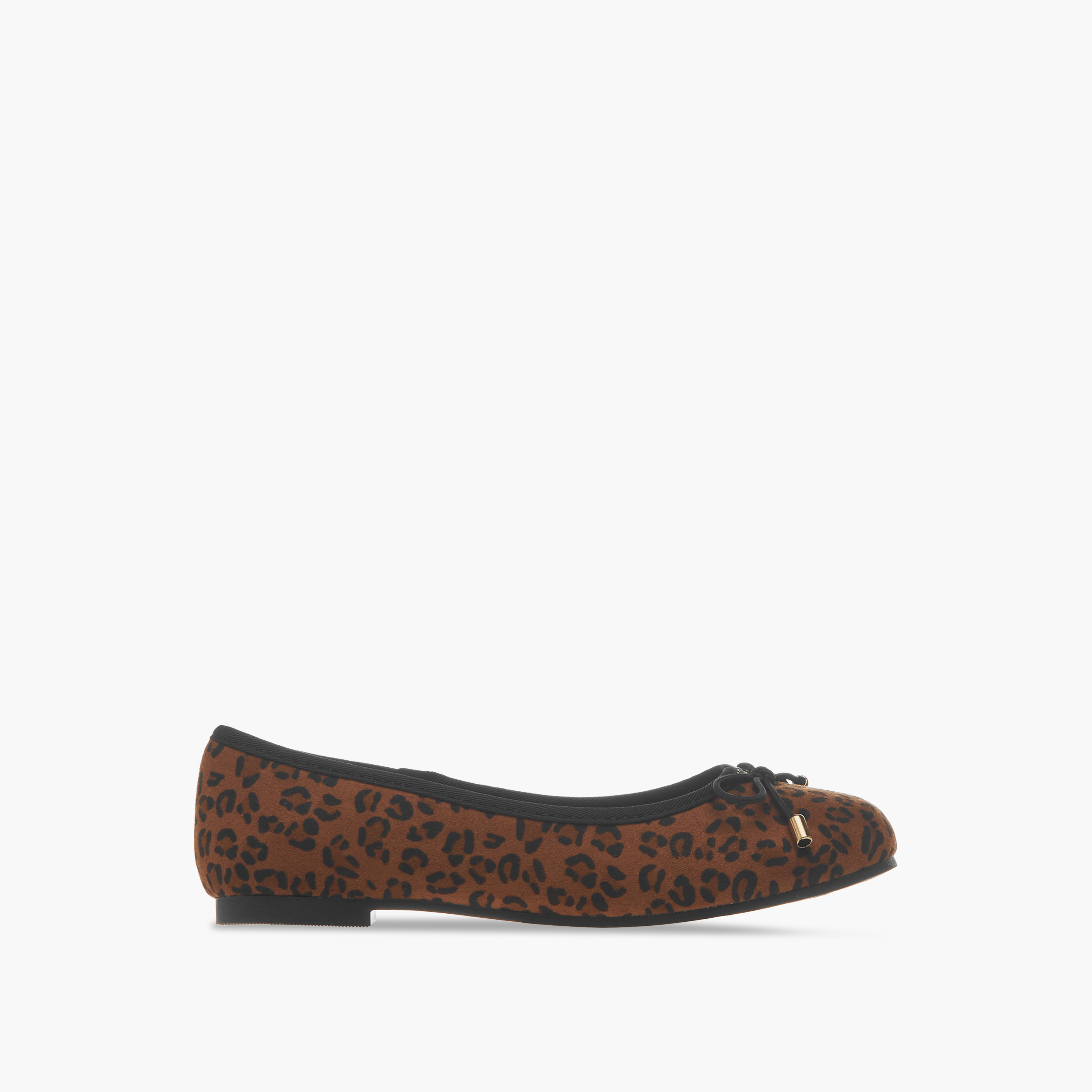 حذاء باليرينا سهل الارتداء بطبعات حيوانات وتفاصيل فيونكة من ليتل ميسي-girls-shoes-ballerinas-image-3