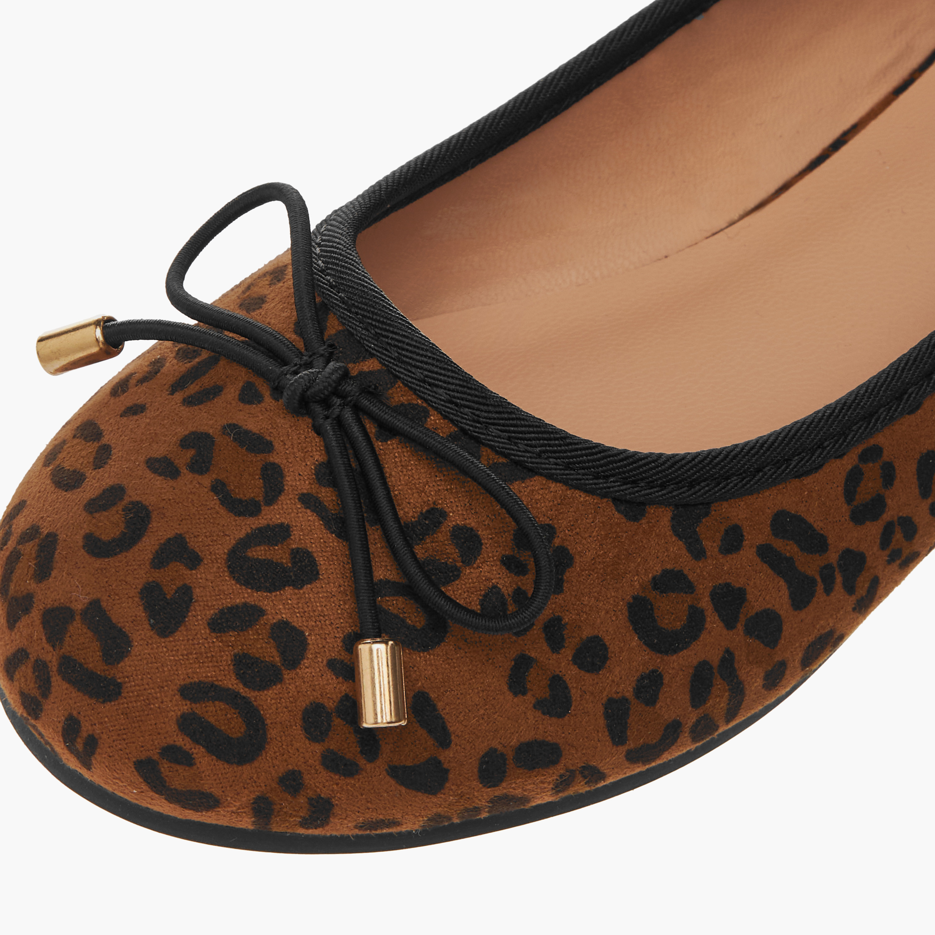 حذاء باليرينا سهل الارتداء بطبعات حيوانات وتفاصيل فيونكة من ليتل ميسي-girls-shoes-ballerinas-image-6