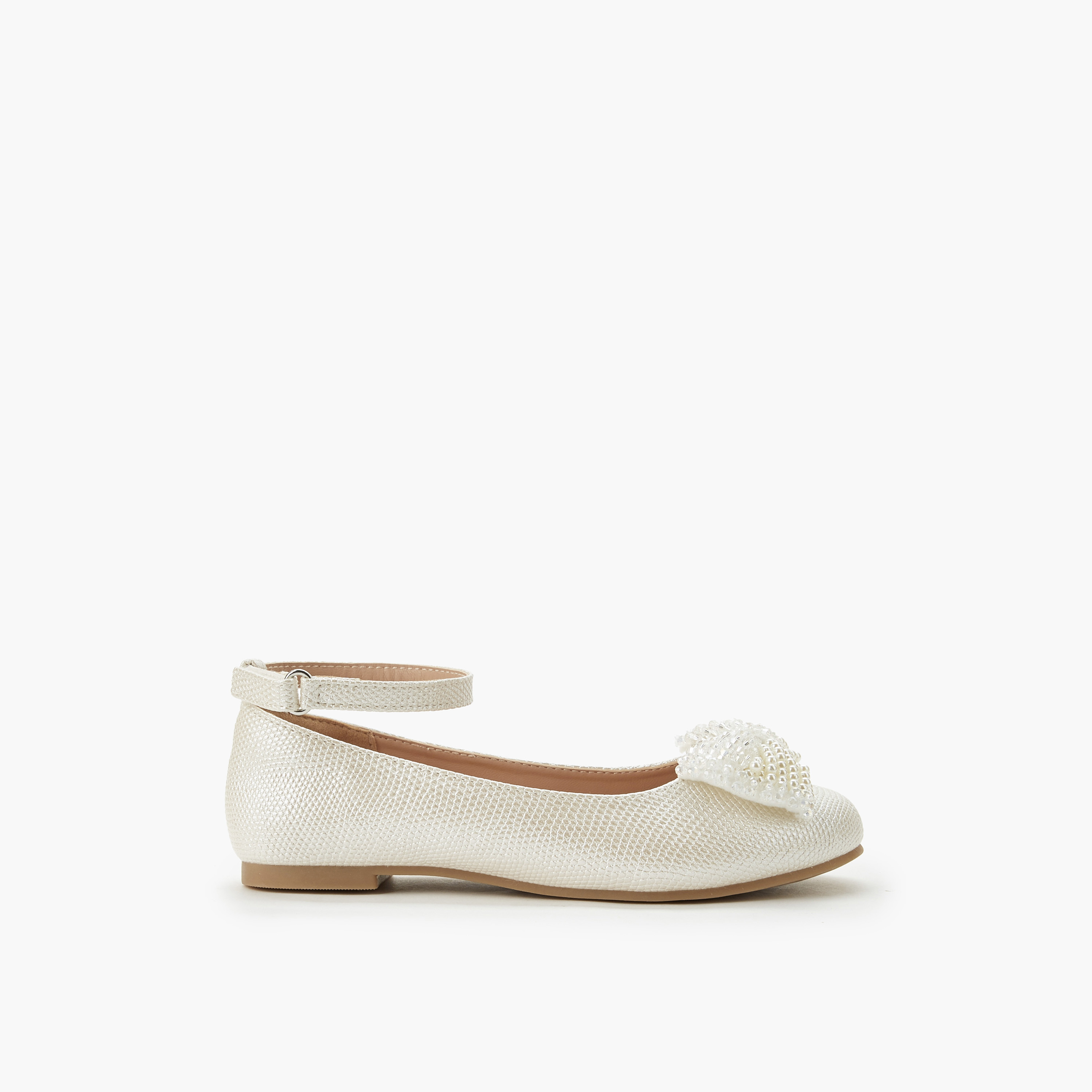 Celeste Girls Pearl Embellished Ballerina Shoes-girls-shoes-ballerinas-image-3