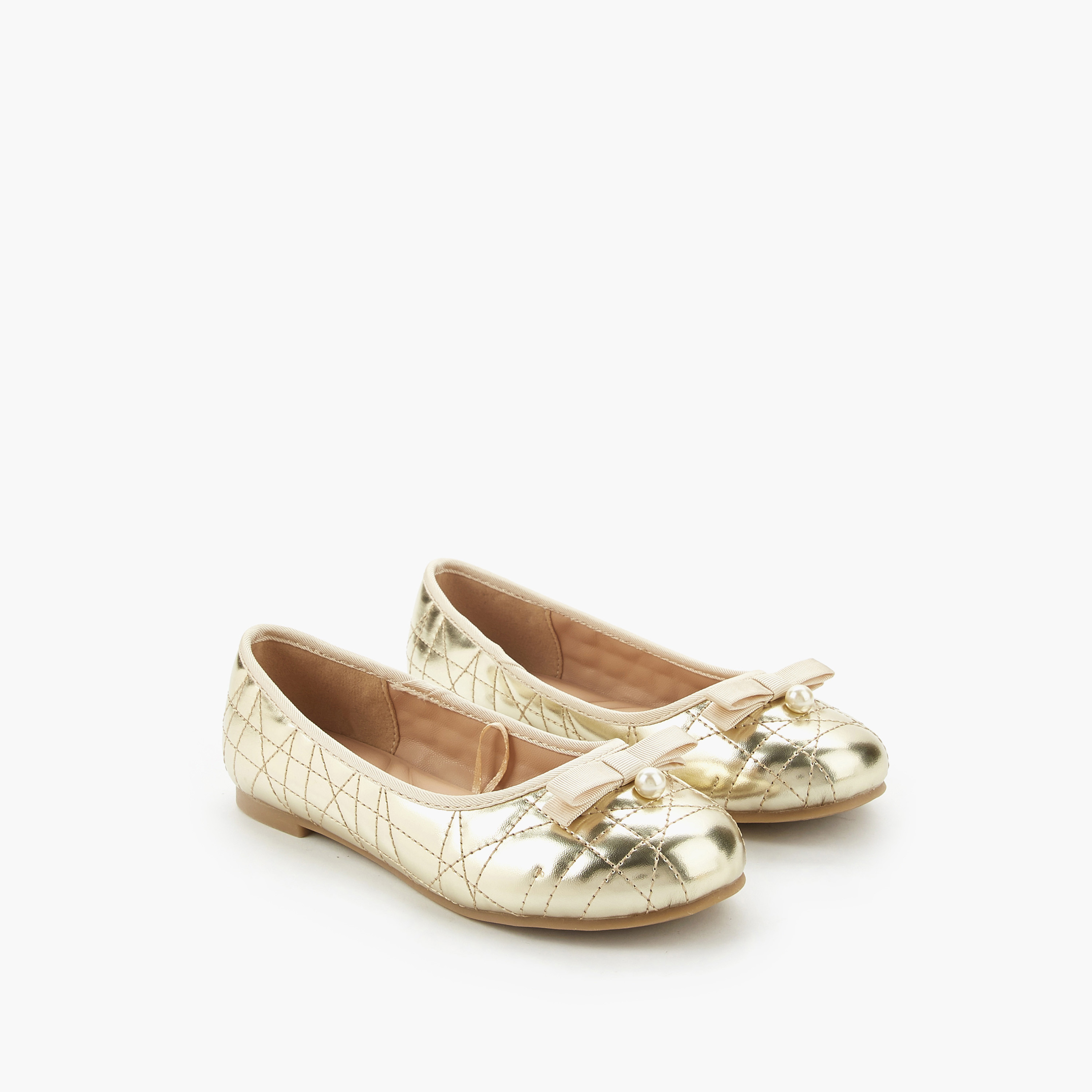 Little Missy Girls Quilted Ballerina Shoes-girls-shoes-ballerinas-image-1