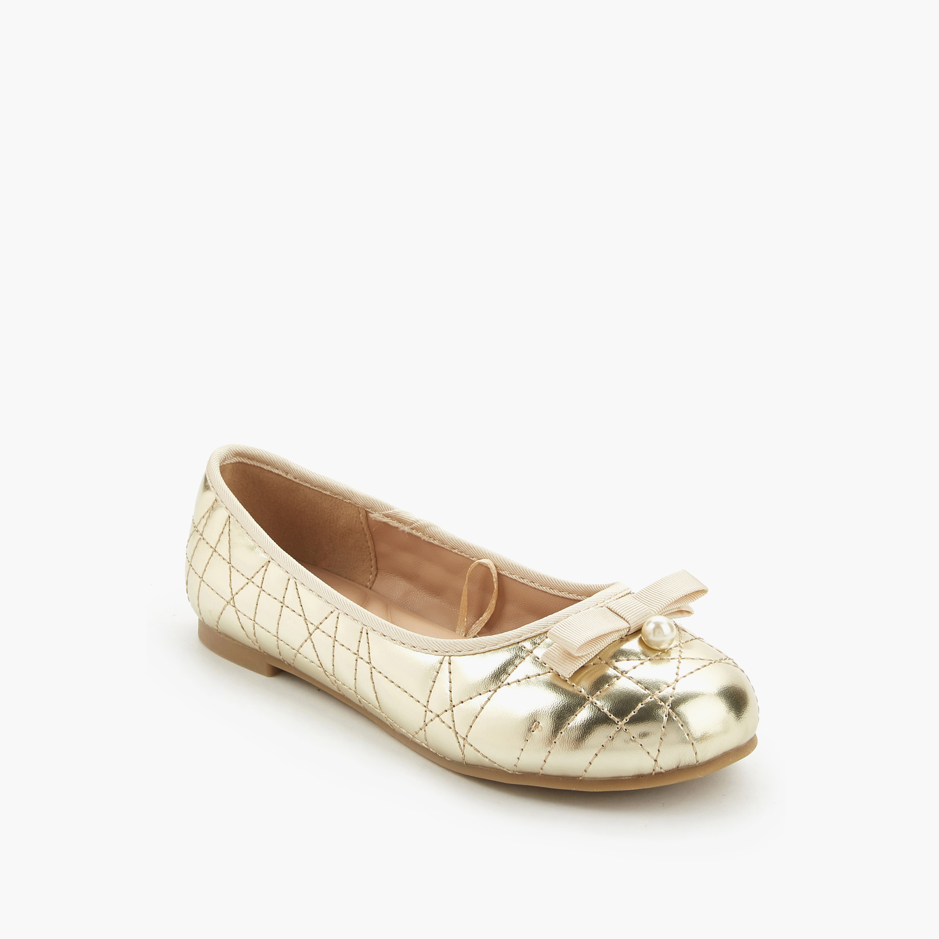 Little Missy Girls Quilted Ballerina Shoes-girls-shoes-ballerinas-image-3