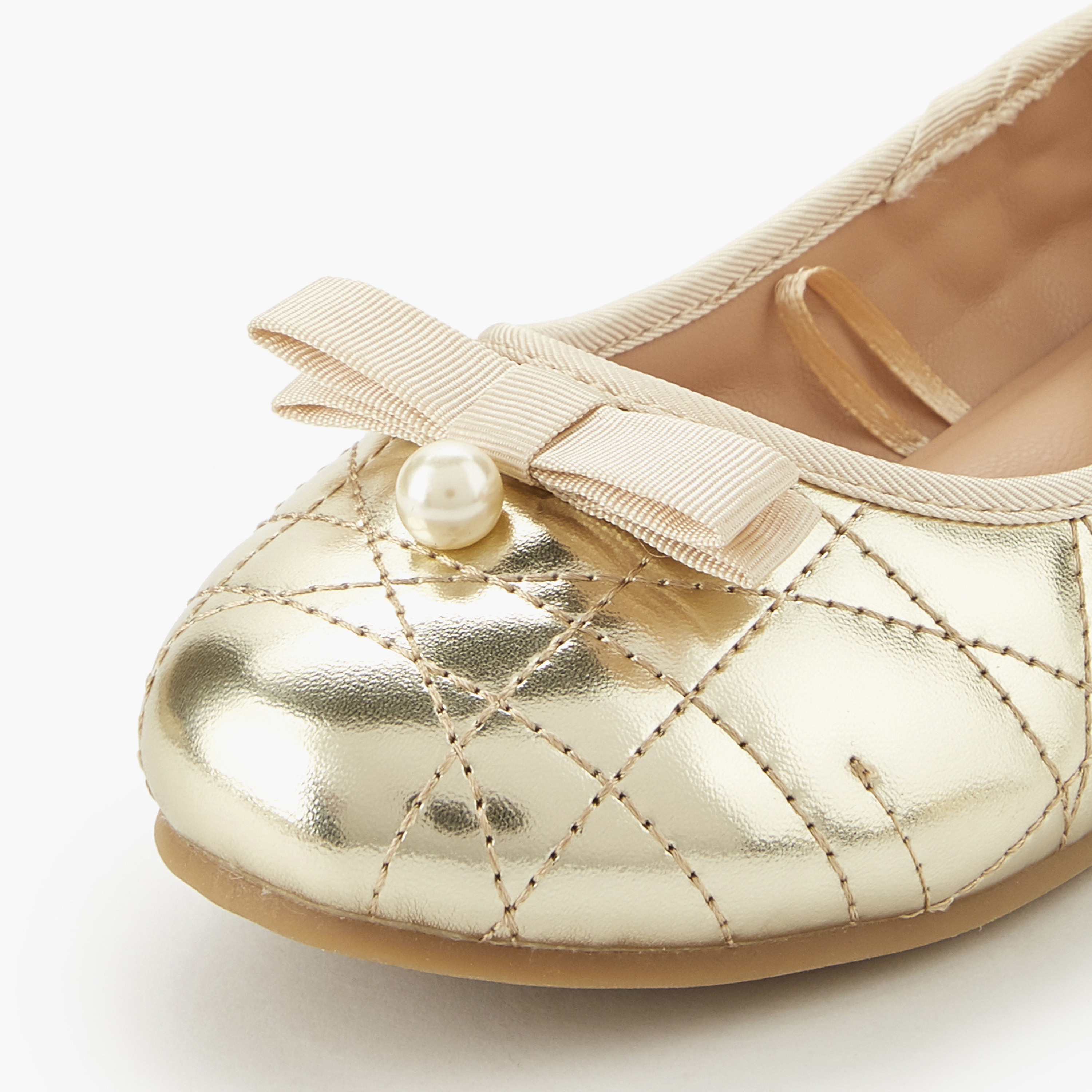 Little Missy Girls Quilted Ballerina Shoes-girls-shoes-ballerinas-image-4