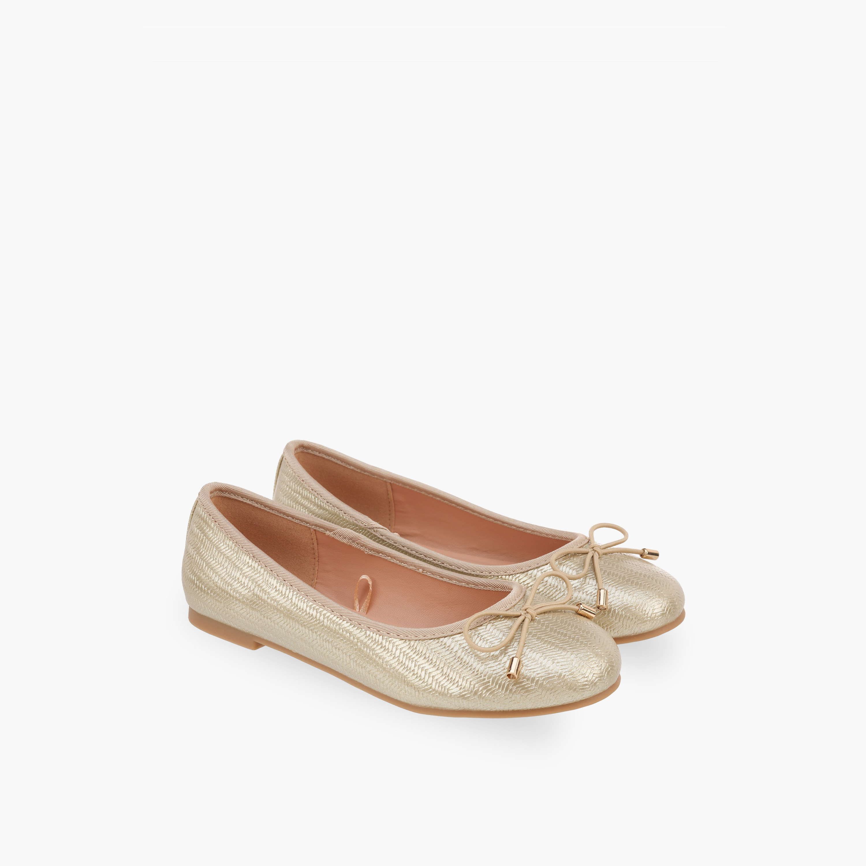 Little Missy Girls Textured Ballerina Shoes-girls-shoes-ballerinas-image-1