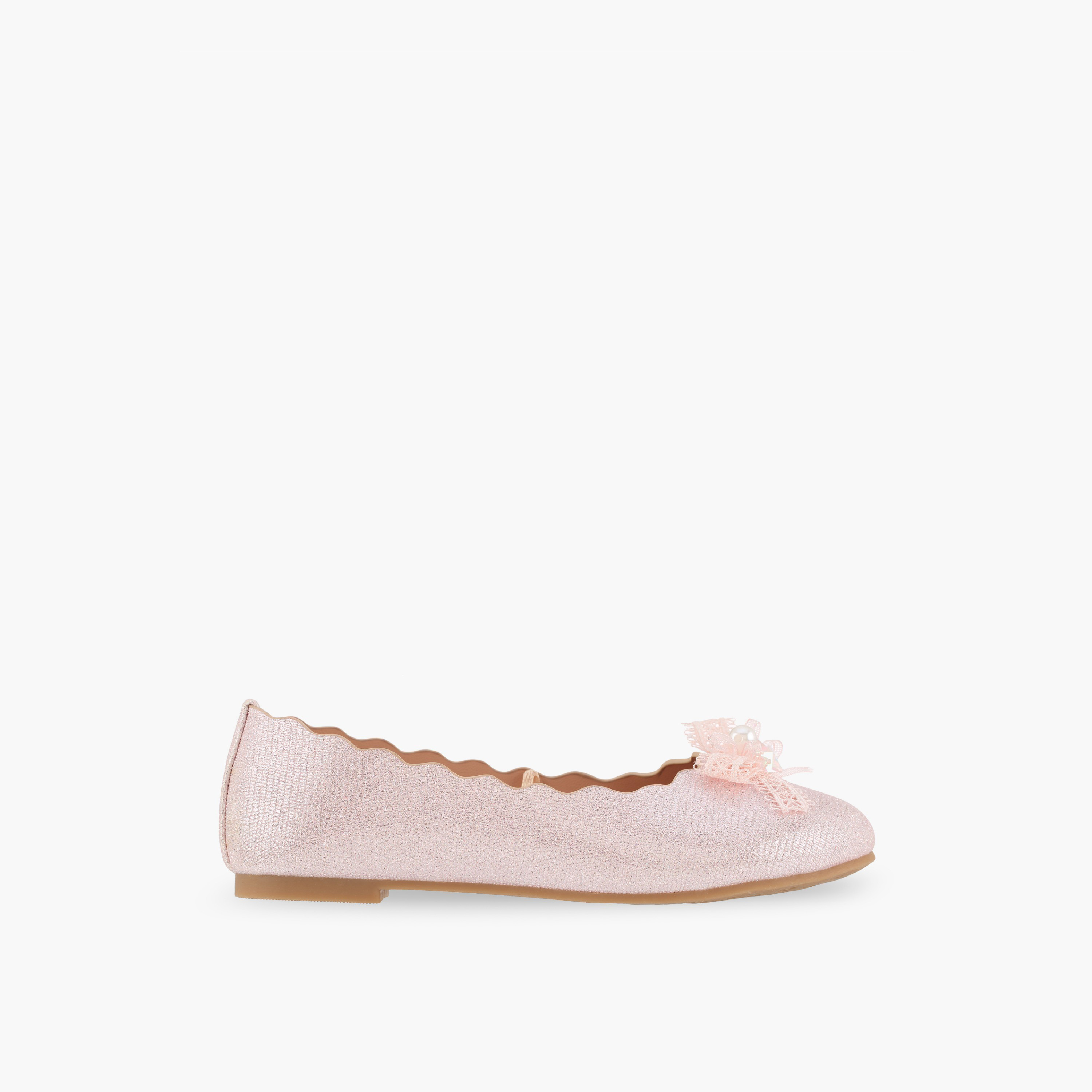 Little Missy Girls Textured Ballerina Shoes-girls-shoes-ballerinas-image-3