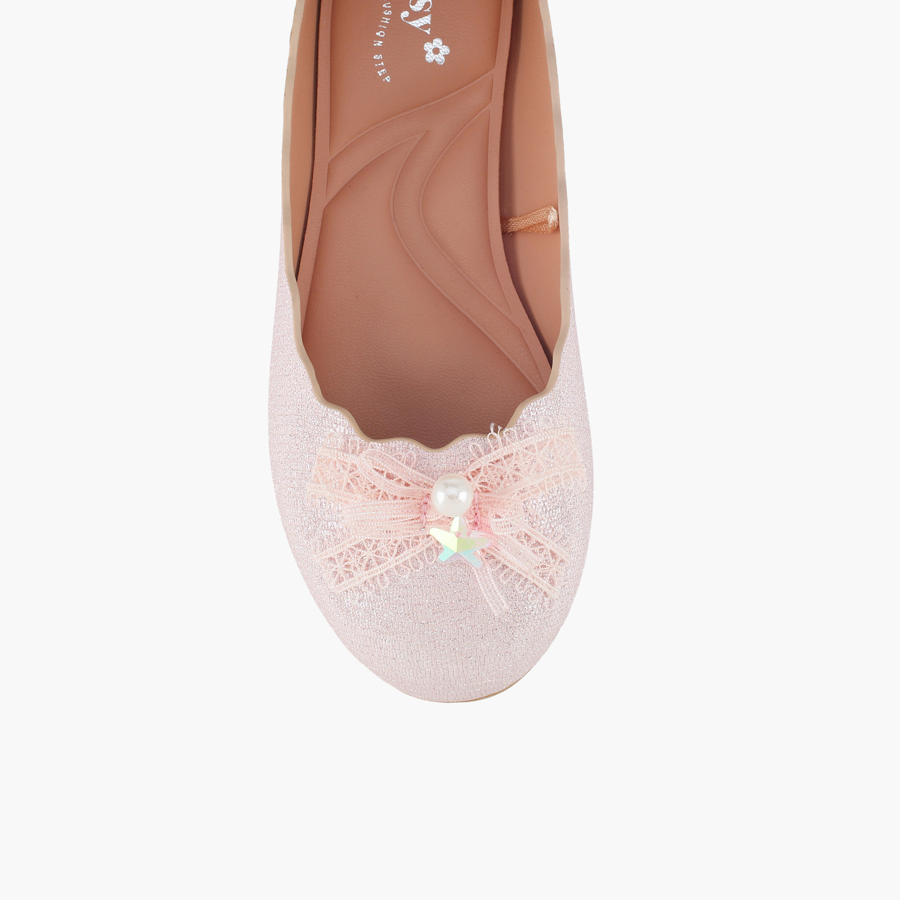 Little Missy Girls Textured Ballerina Shoes-girls-shoes-ballerinas-image-4