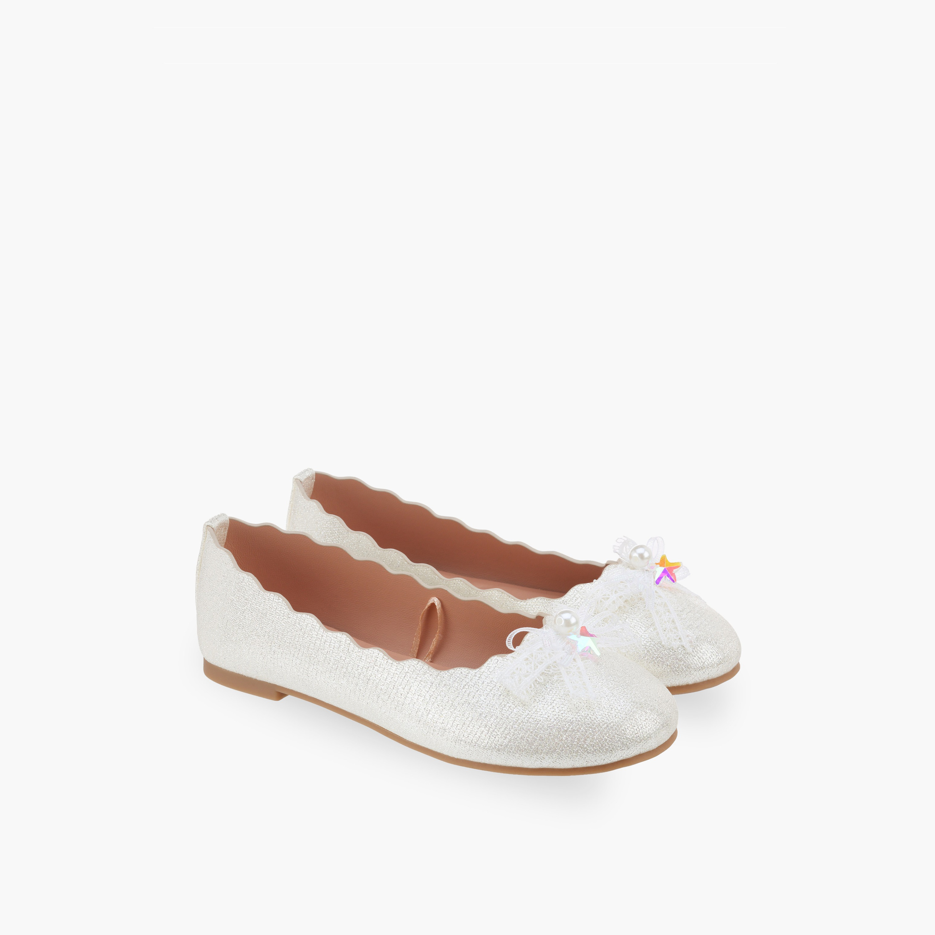 حذاء باليرينا بارز الملمس للبنات من ليتل ميسي-girls-shoes-ballerinas-image-1