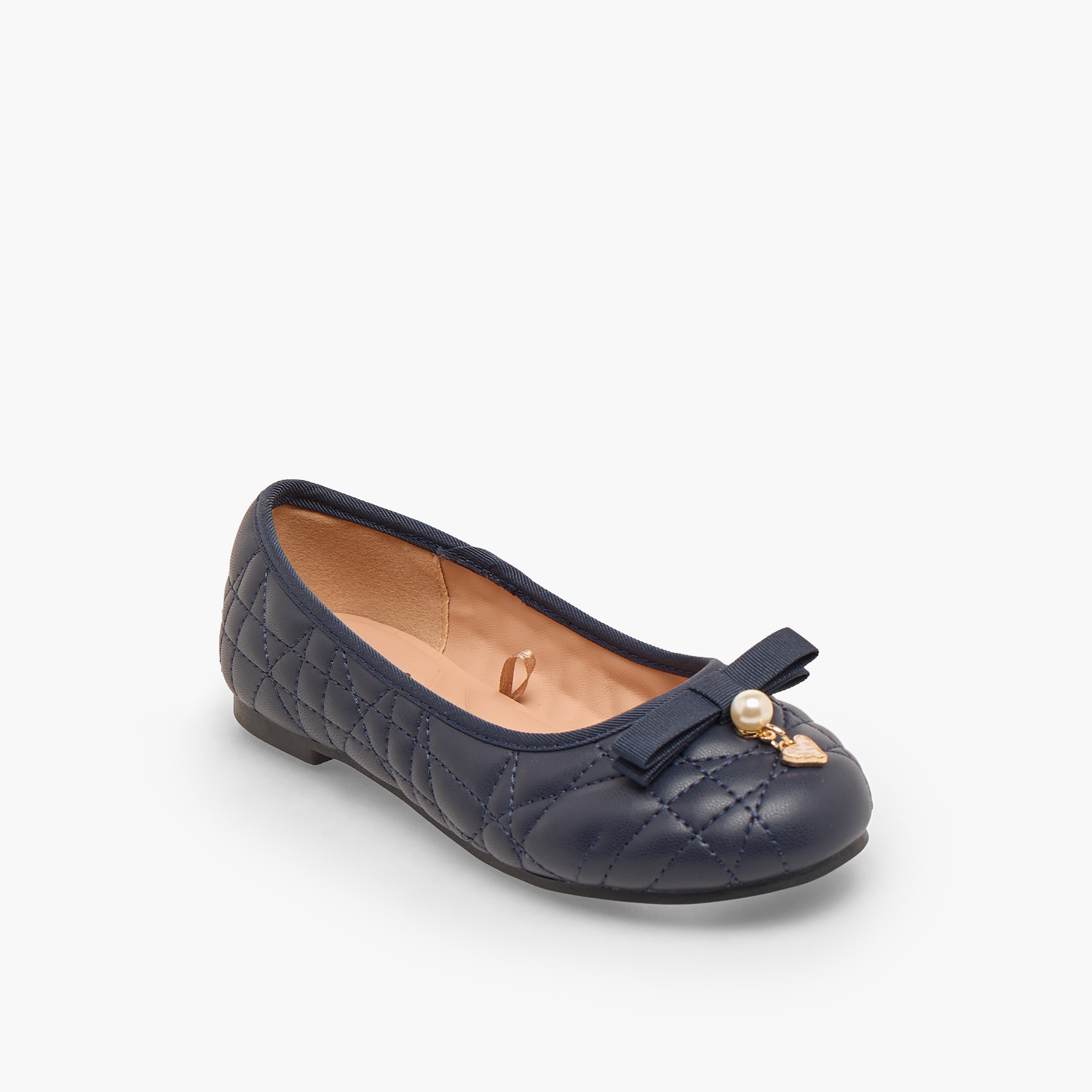 Little Missy Girls Quilted Ballerina Shoes-girls-shoes-ballerinas-image-2