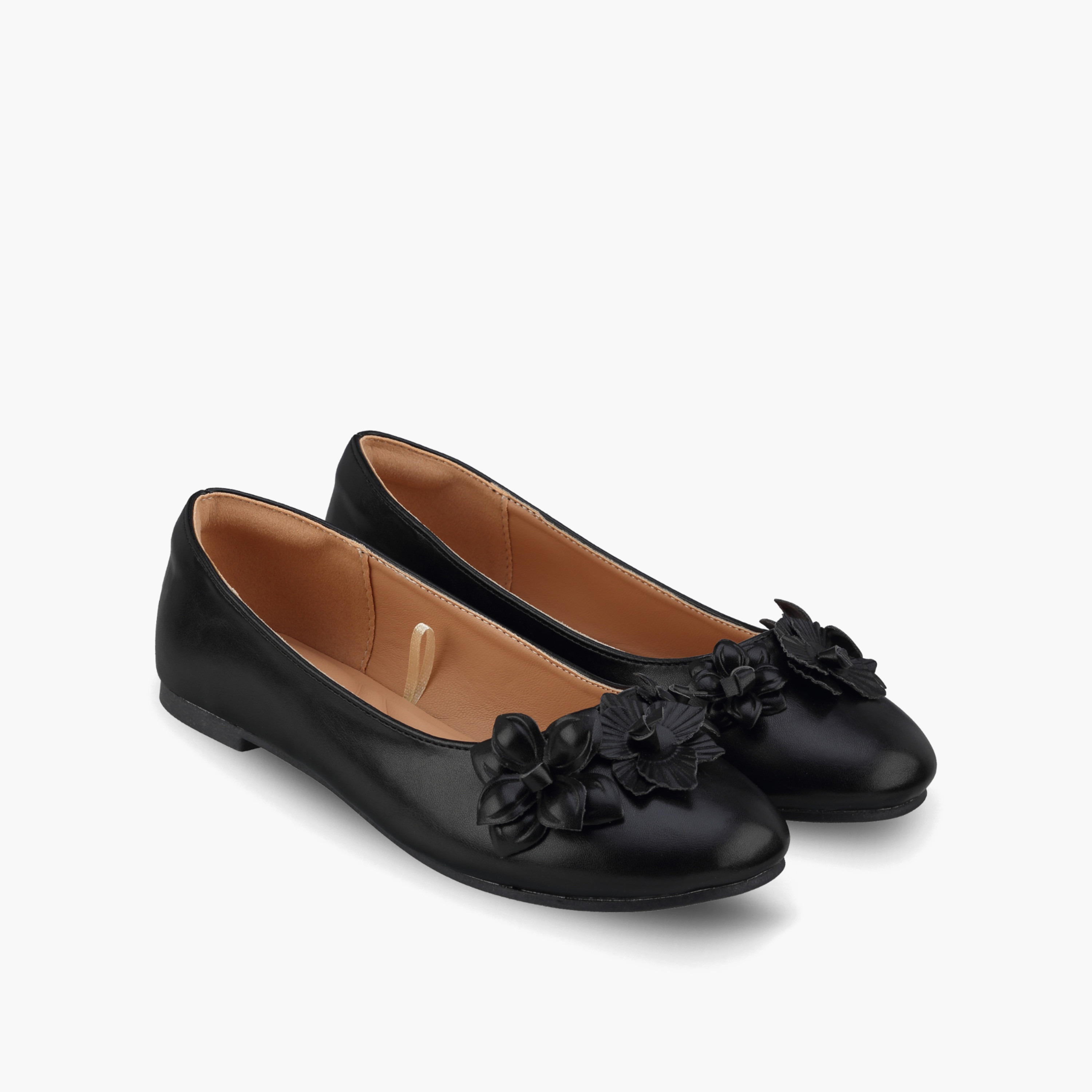 Little Missy Girls Floral Accent Ballerina Shoes-girls-shoes-ballerinas-image-1