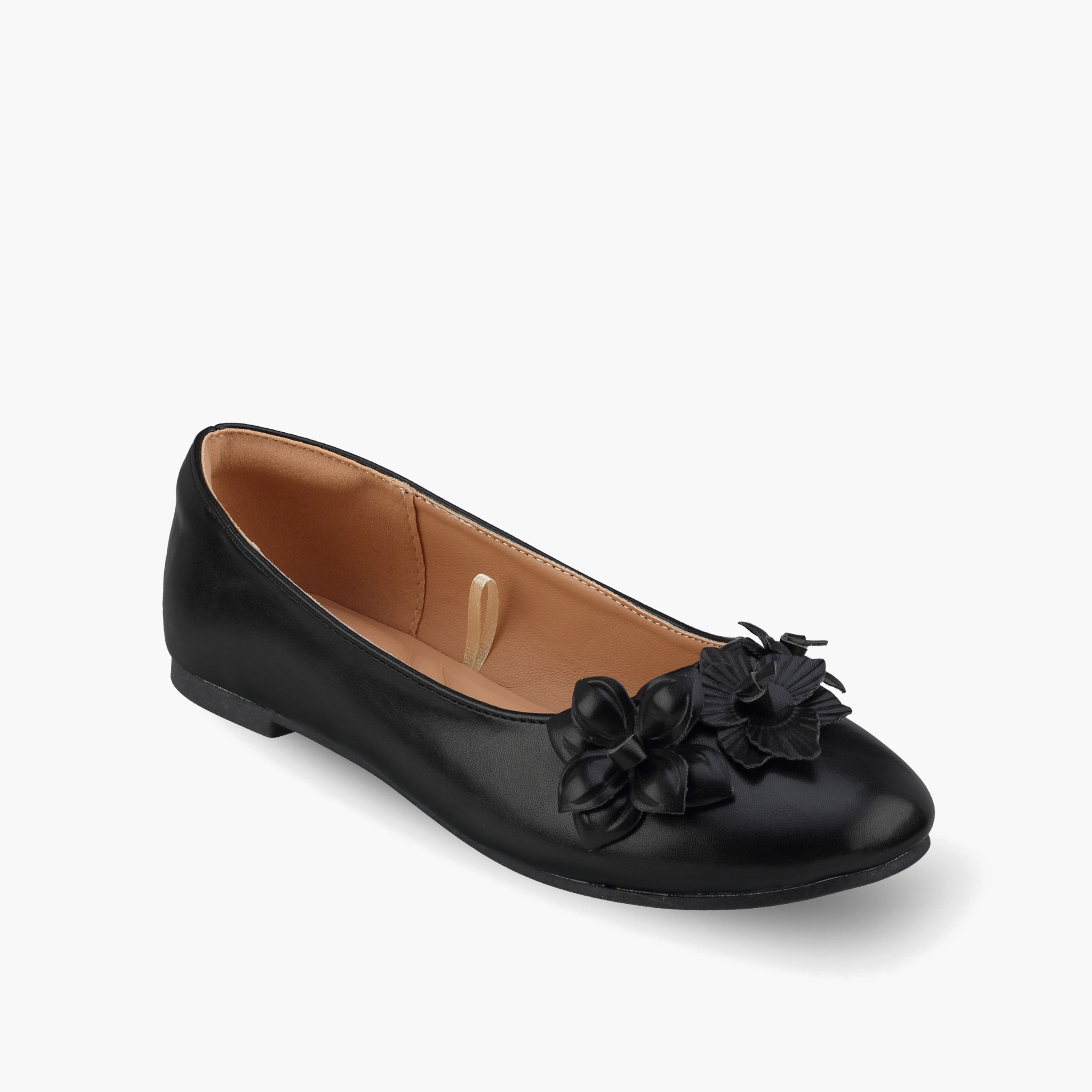 Little Missy Girls Floral Accent Ballerina Shoes-girls-shoes-ballerinas-image-2
