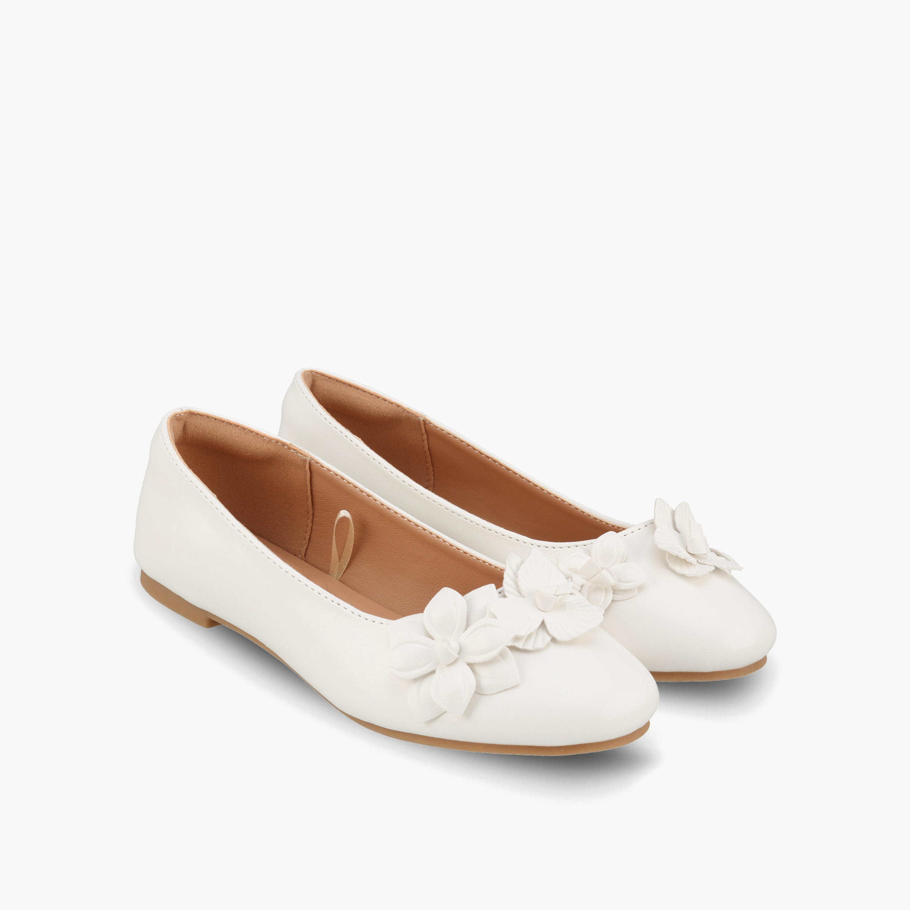 Little Missy Girls Floral Accent Ballerina Shoes-girls-shoes-ballerinas-image-1