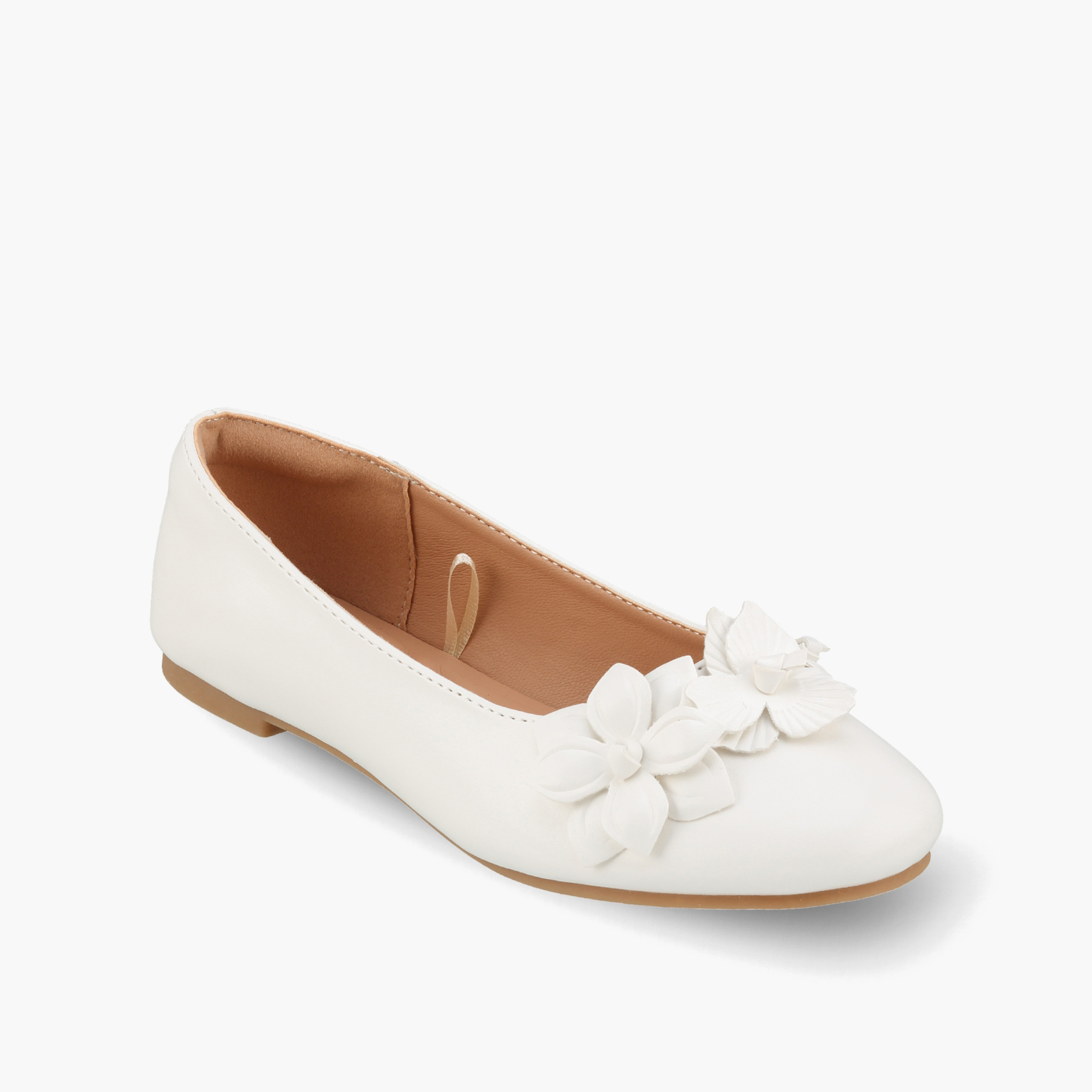 Little Missy Girls Floral Accent Ballerina Shoes-girls-shoes-ballerinas-image-2