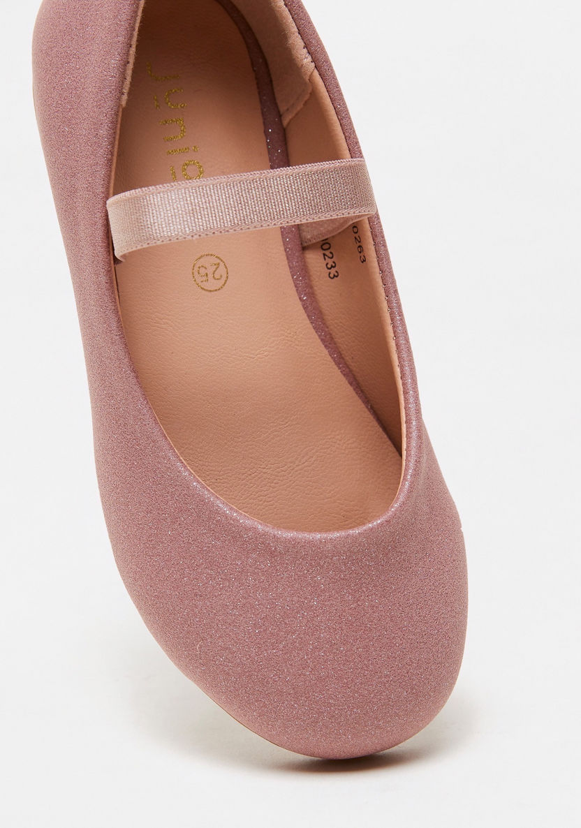 Juniors Round Toe Ballerina Shoes with Elastic Strap Detail-Girl%27s School Shoes-image-3