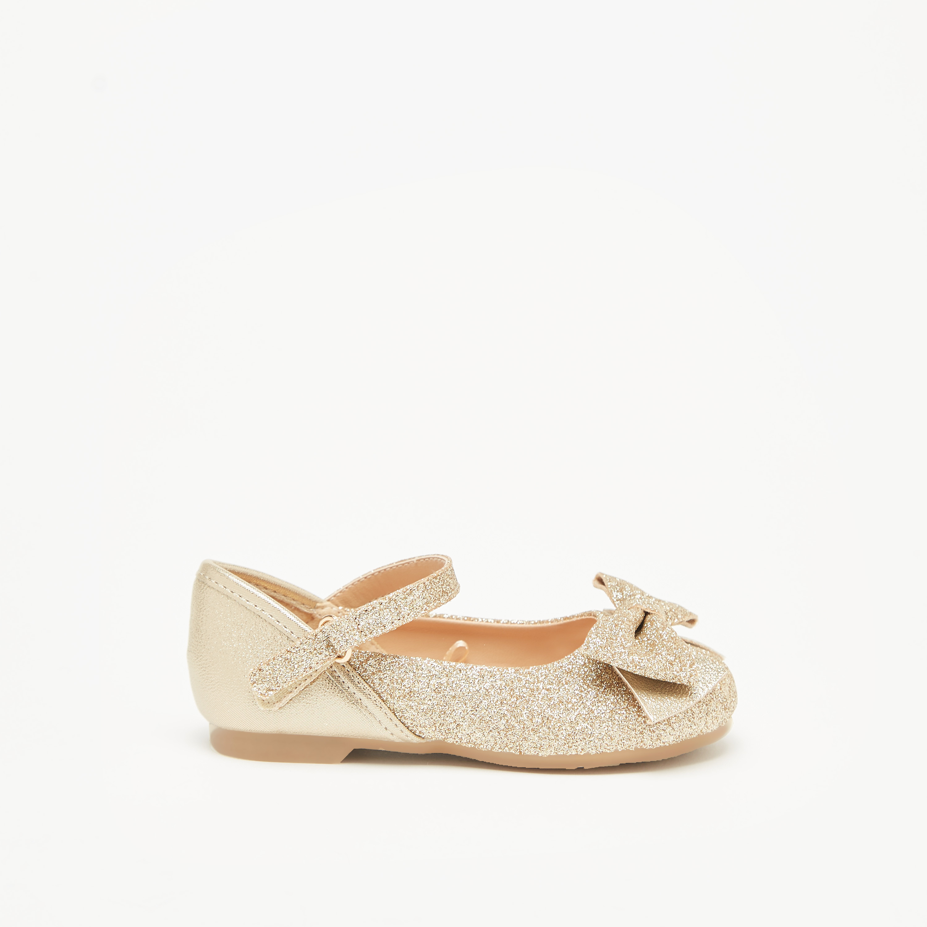 حذاء ماري جين بجليتر بارز الملمس مزيّن بفيونكة من جونيورز-girls-shoes-ballerinas-image-3