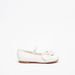 Juniors Bow Accent Ballerina Shoes with Elastic Strap-Girl%27s Ballerinas-thumbnailMobile-0
