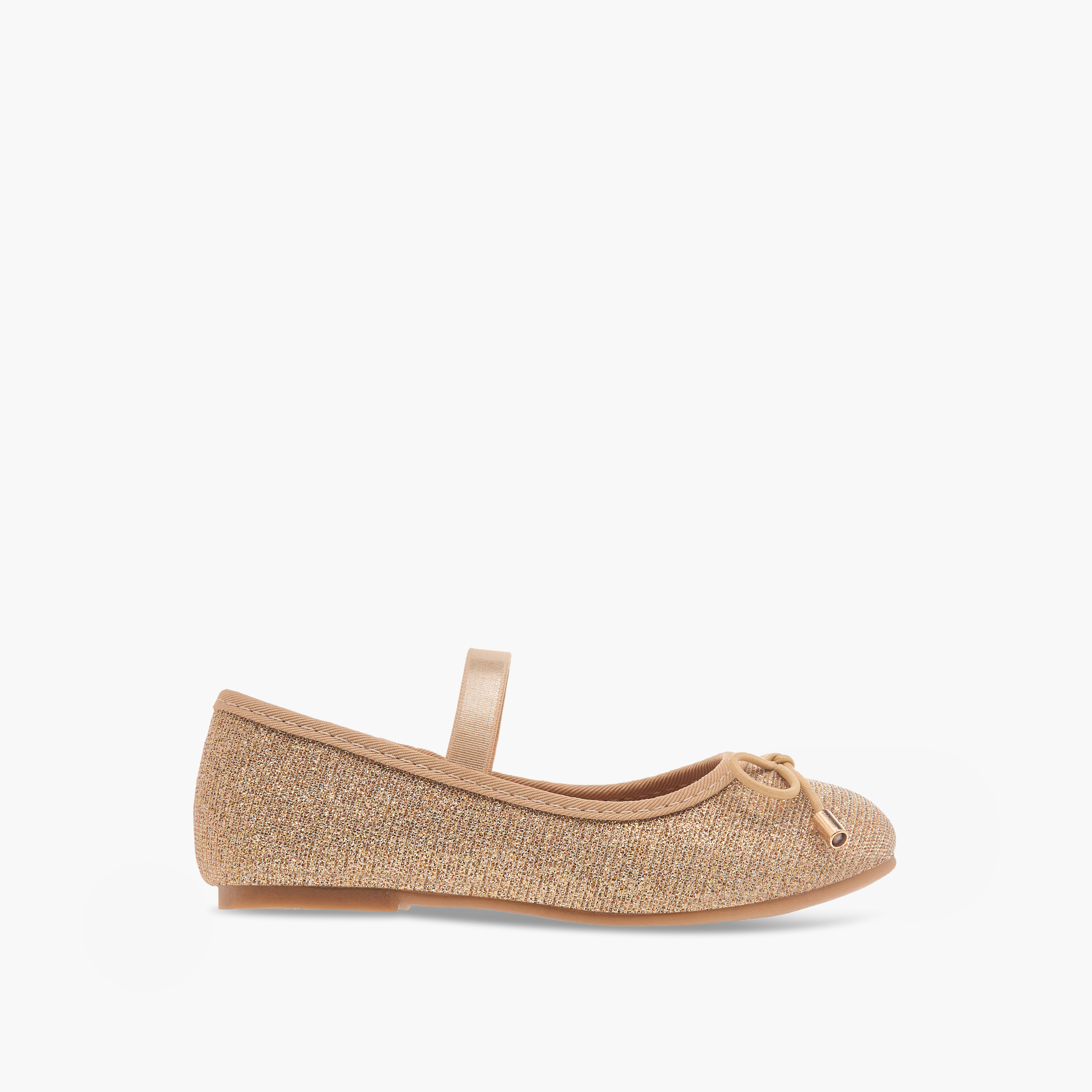 حذاء باليرينا بارز الملمس بزخارف فيونكة وحزام مطاطي من فلورا بيلا-girls-shoes-ballerinas-image-3