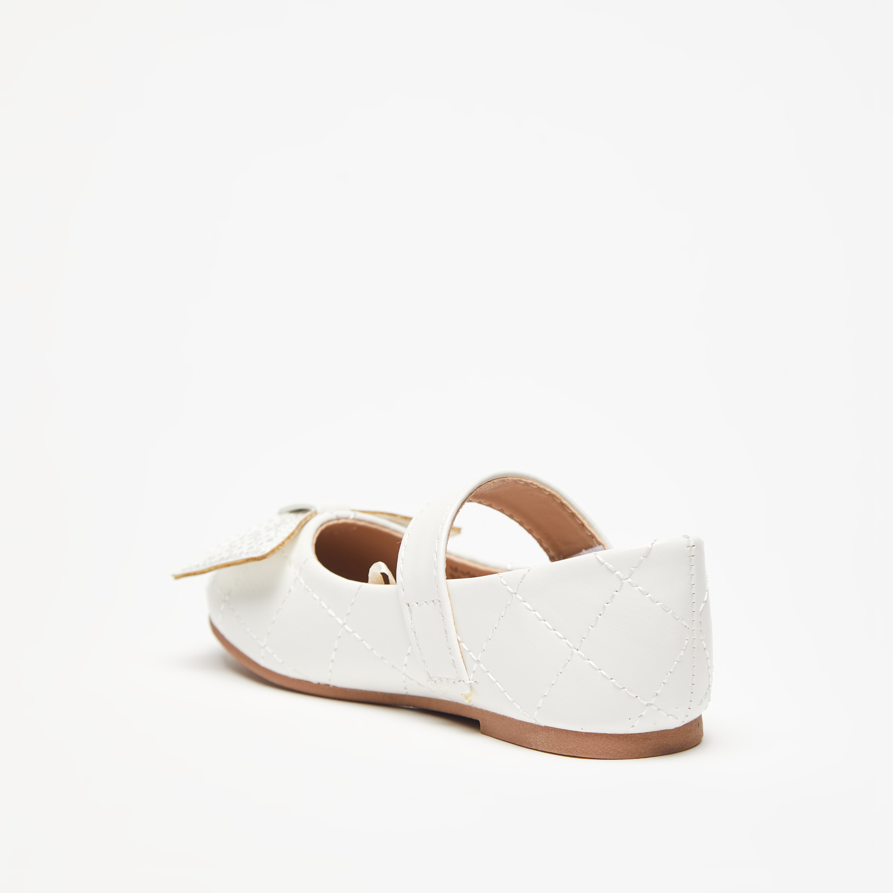 Bow Accented Mary Jane Shoes with Hook and Loop Closure-girls-shoes-loafers-image-2