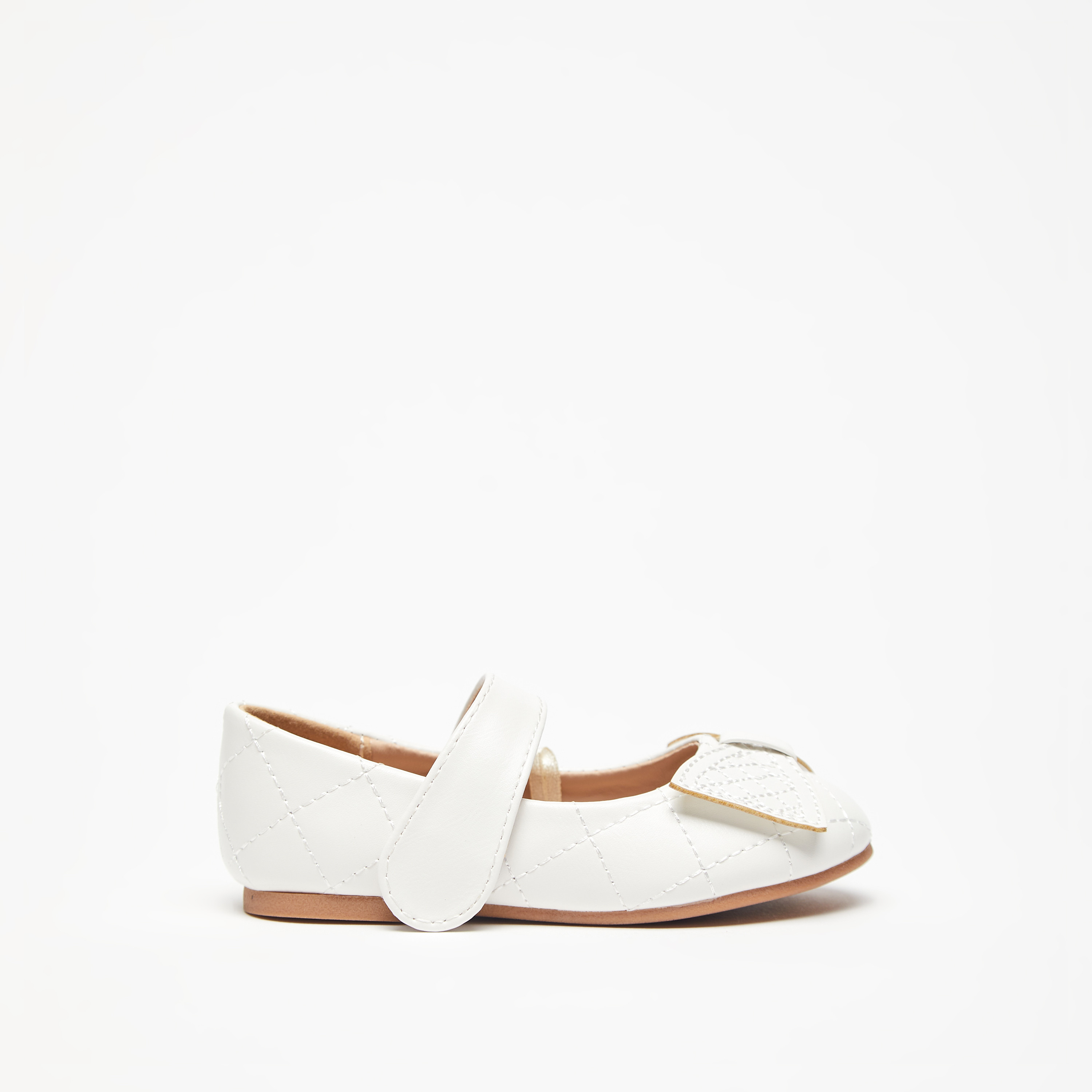 Bow Accented Mary Jane Shoes with Hook and Loop Closure-girls-shoes-loafers-image-3
