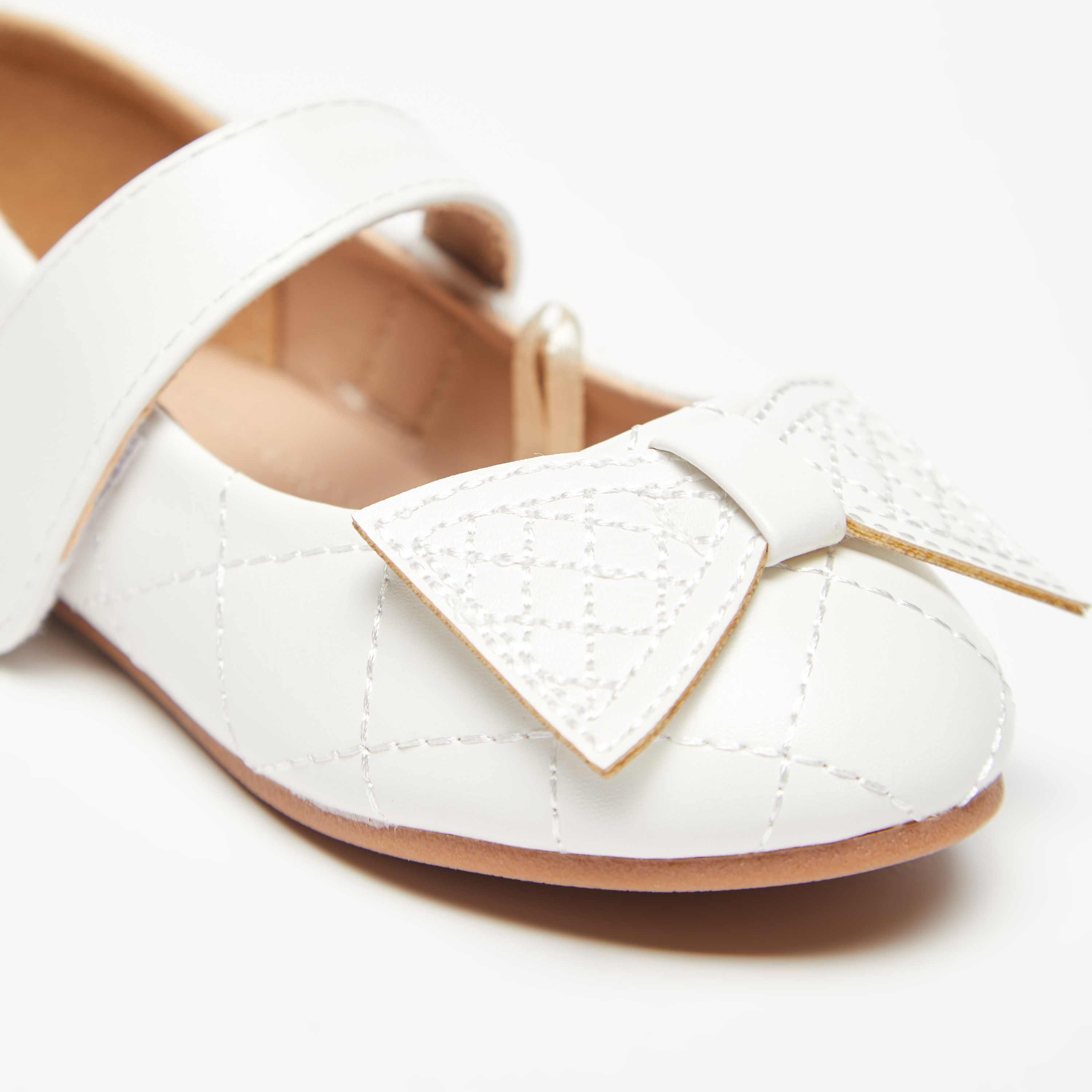 Bow Accented Mary Jane Shoes with Hook and Loop Closure-girls-shoes-loafers-image-5