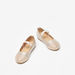 Juniors Studded Laser Cut Round Toe Ballerina Shoes with Elasticated Strap-Girl%27s Ballerinas-thumbnail-1
