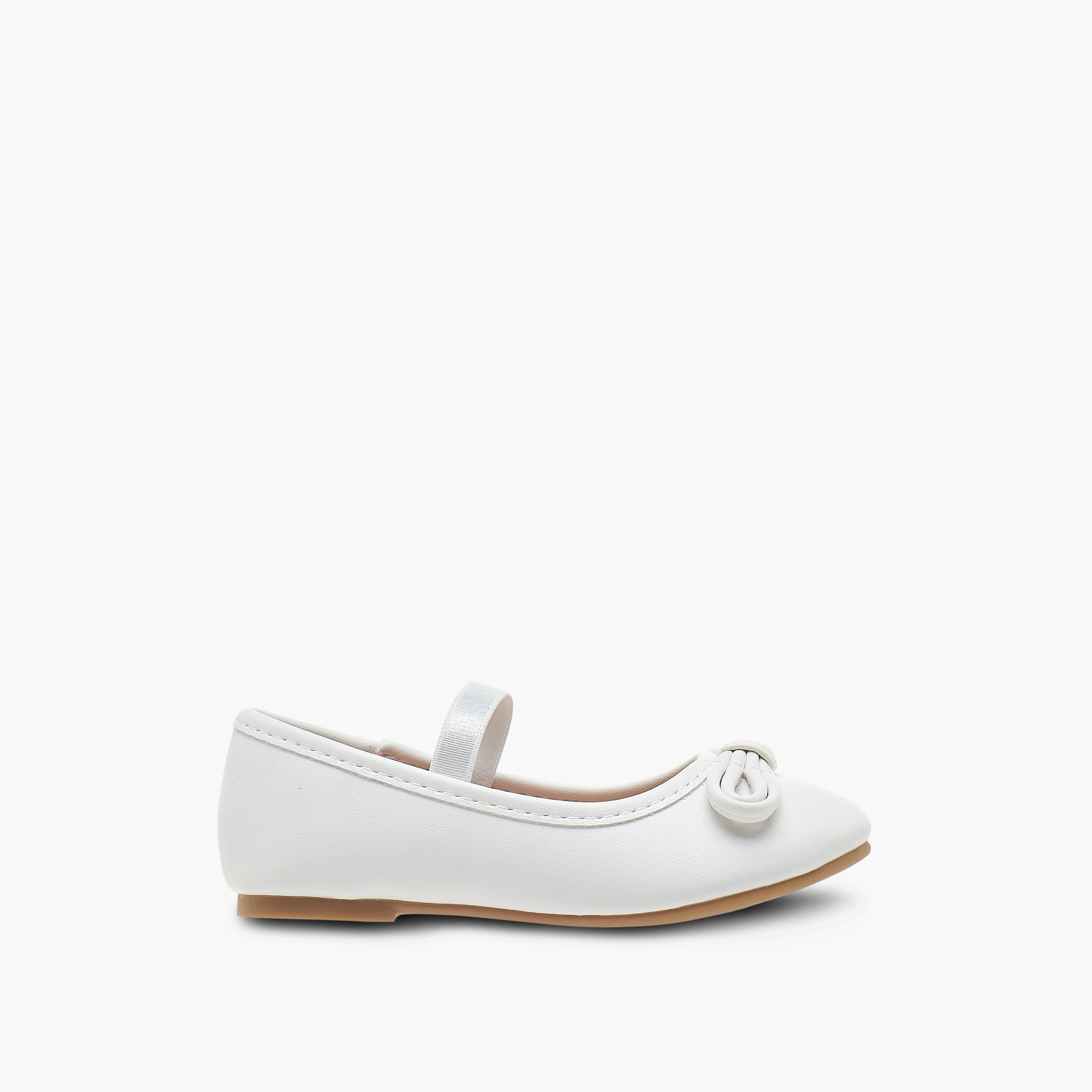 Flora Bella Bow Embellished Ballerina Shoes with Elastic Strap Detail-girls-shoes-ballerinas-image-3