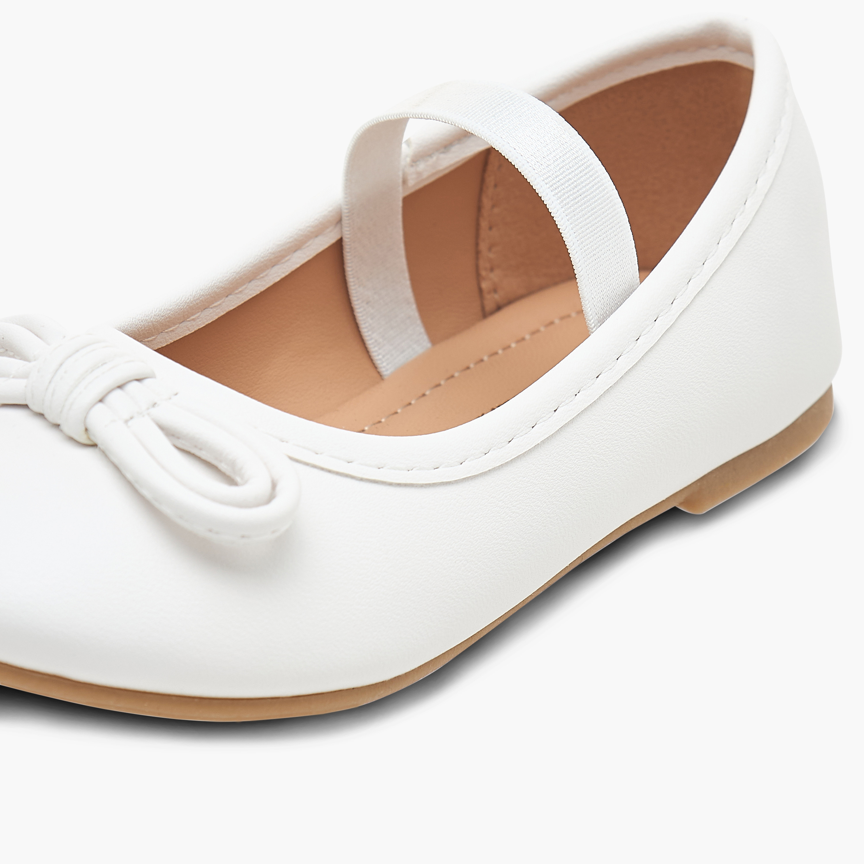 Flora Bella Bow Embellished Ballerina Shoes with Elastic Strap Detail-girls-shoes-ballerinas-image-6