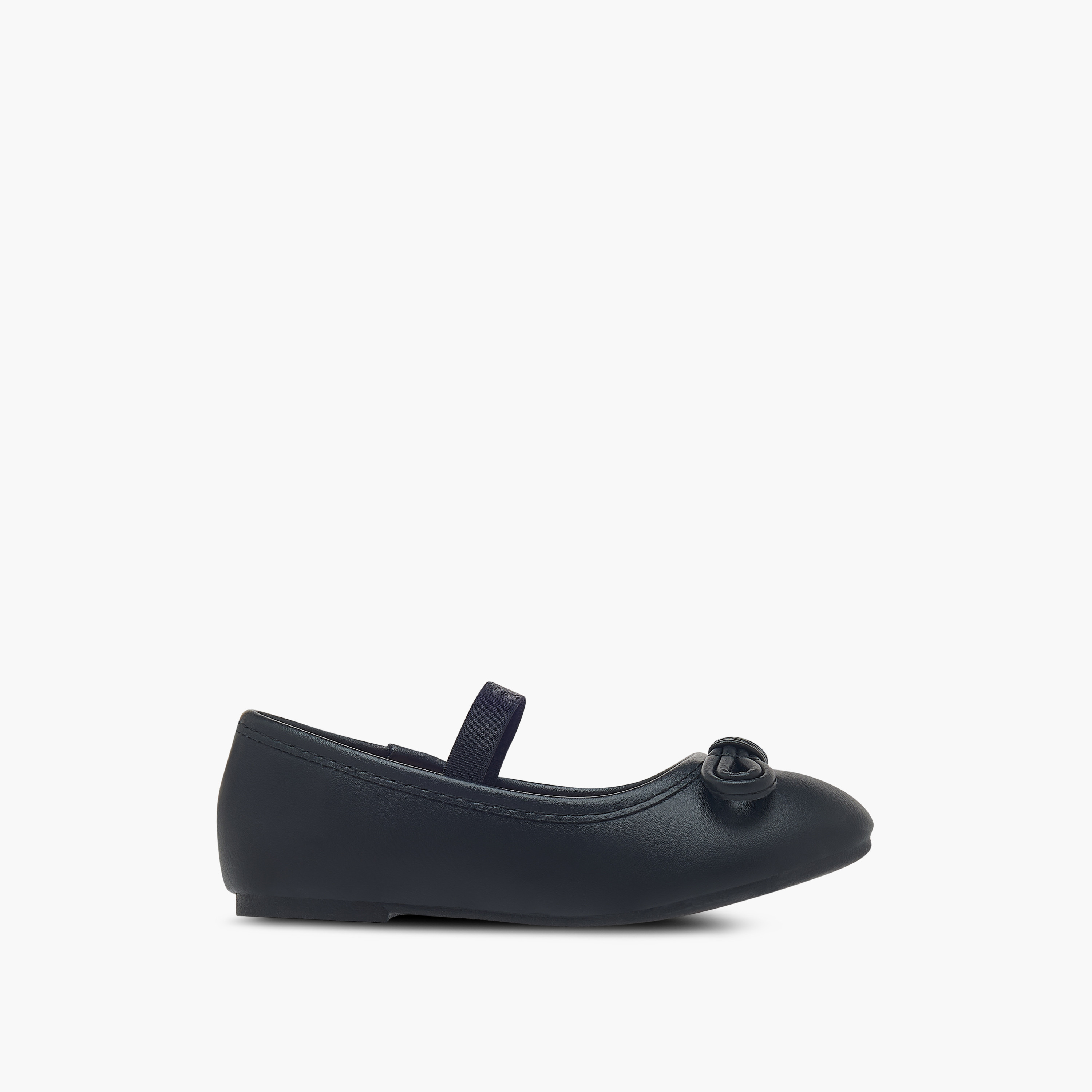 حذاء باليرينا مزين بفيونكة وبتفاصيل حزام مطاطي من فلورا بيلا-girls-shoes-ballerinas-image-3