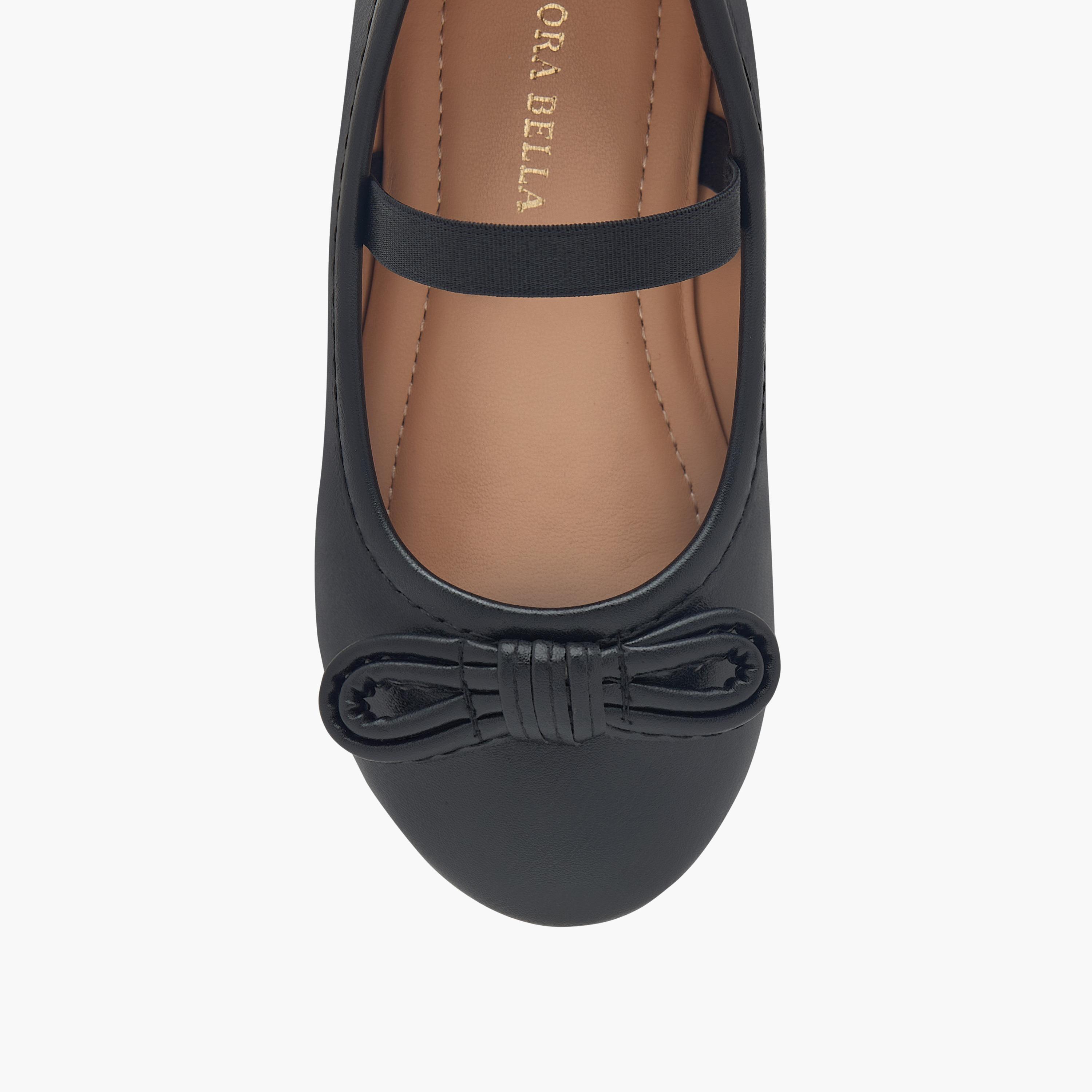 حذاء باليرينا مزين بفيونكة وبتفاصيل حزام مطاطي من فلورا بيلا-girls-shoes-ballerinas-image-4