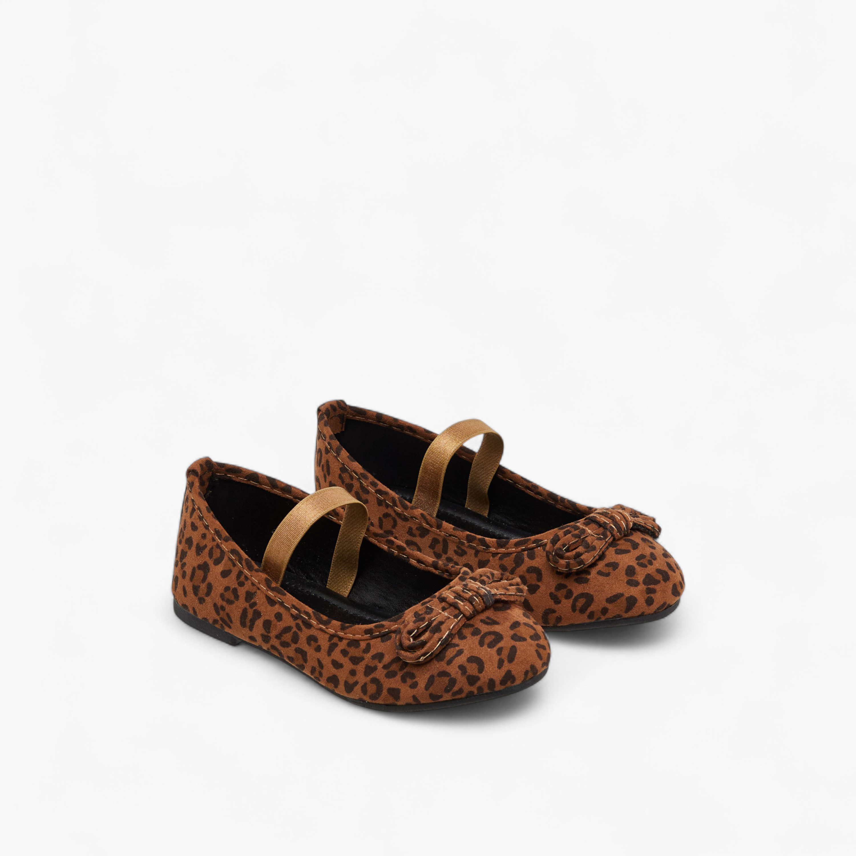 Flora Bella Bow Embellished Ballerina Shoes with Elastic Strap Detail-girls-shoes-ballerinas-image-1