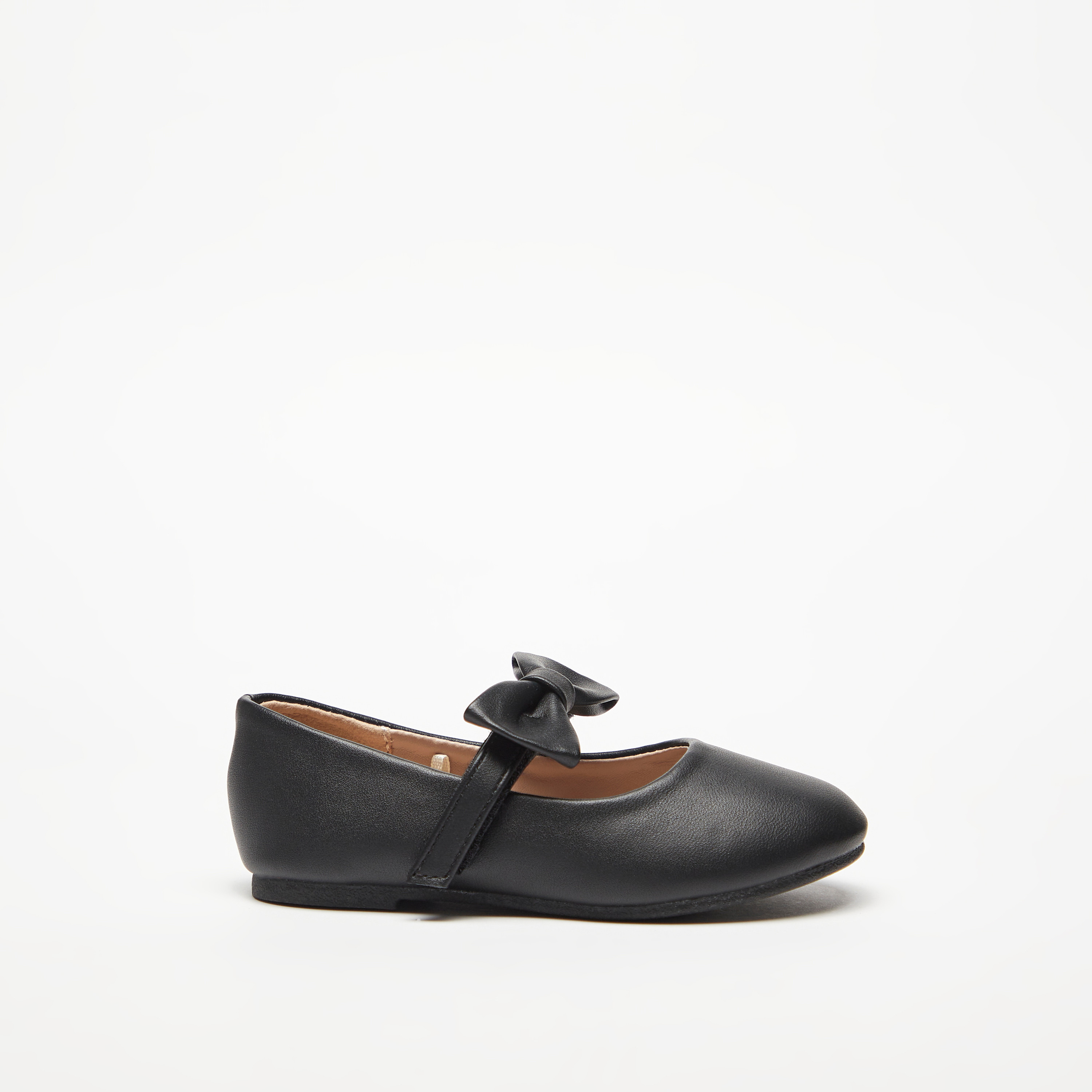 Flora Bella Bow Accented Mary Jane Shoes with Hook and Loop Closure-girls-shoes-maryjanes-image-3