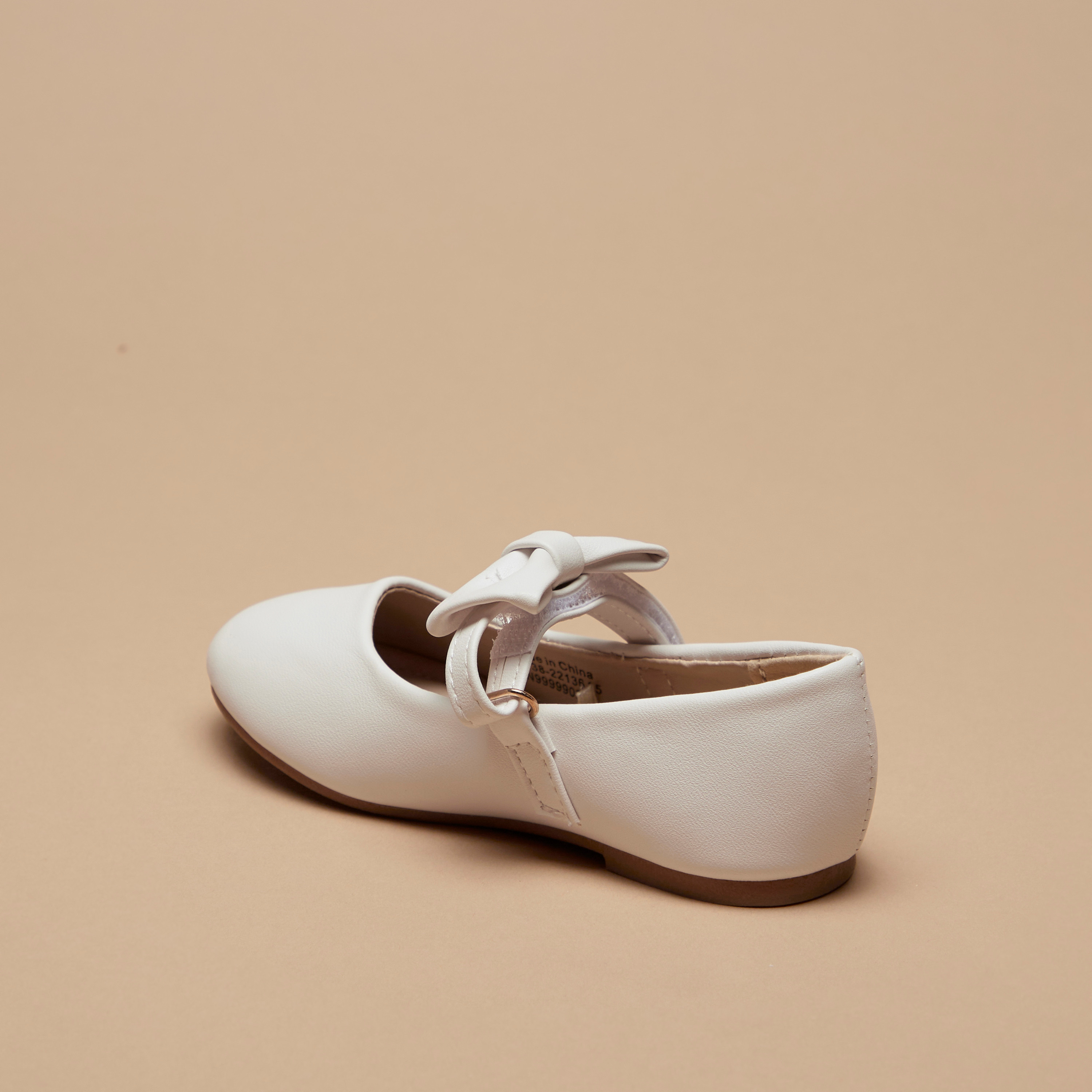 Flora Bella Bow Accented Mary Jane Shoes with Hook and Loop Closure-girls-shoes-maryjanes-image-2