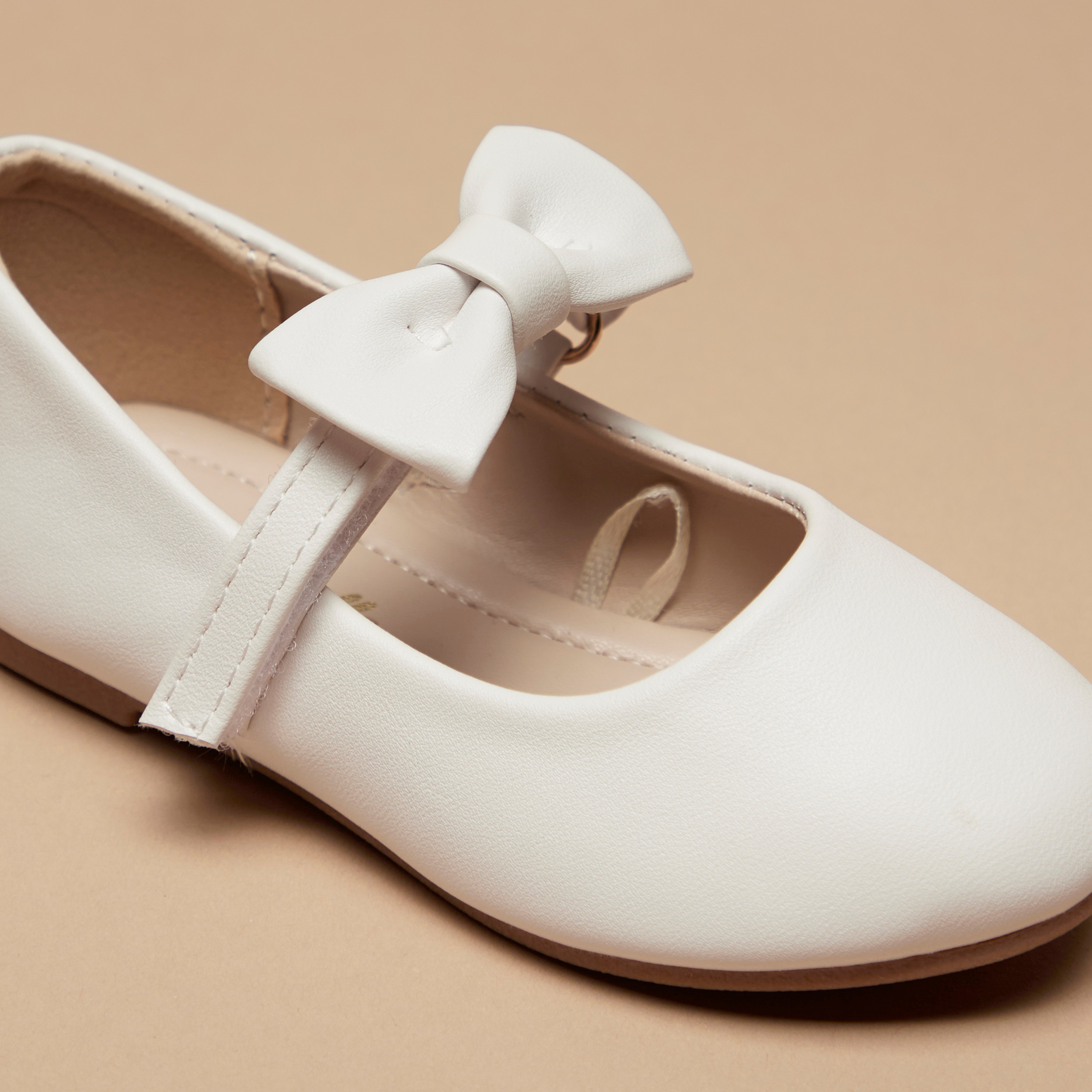 Flora Bella Bow Accented Mary Jane Shoes with Hook and Loop Closure-girls-shoes-maryjanes-image-4