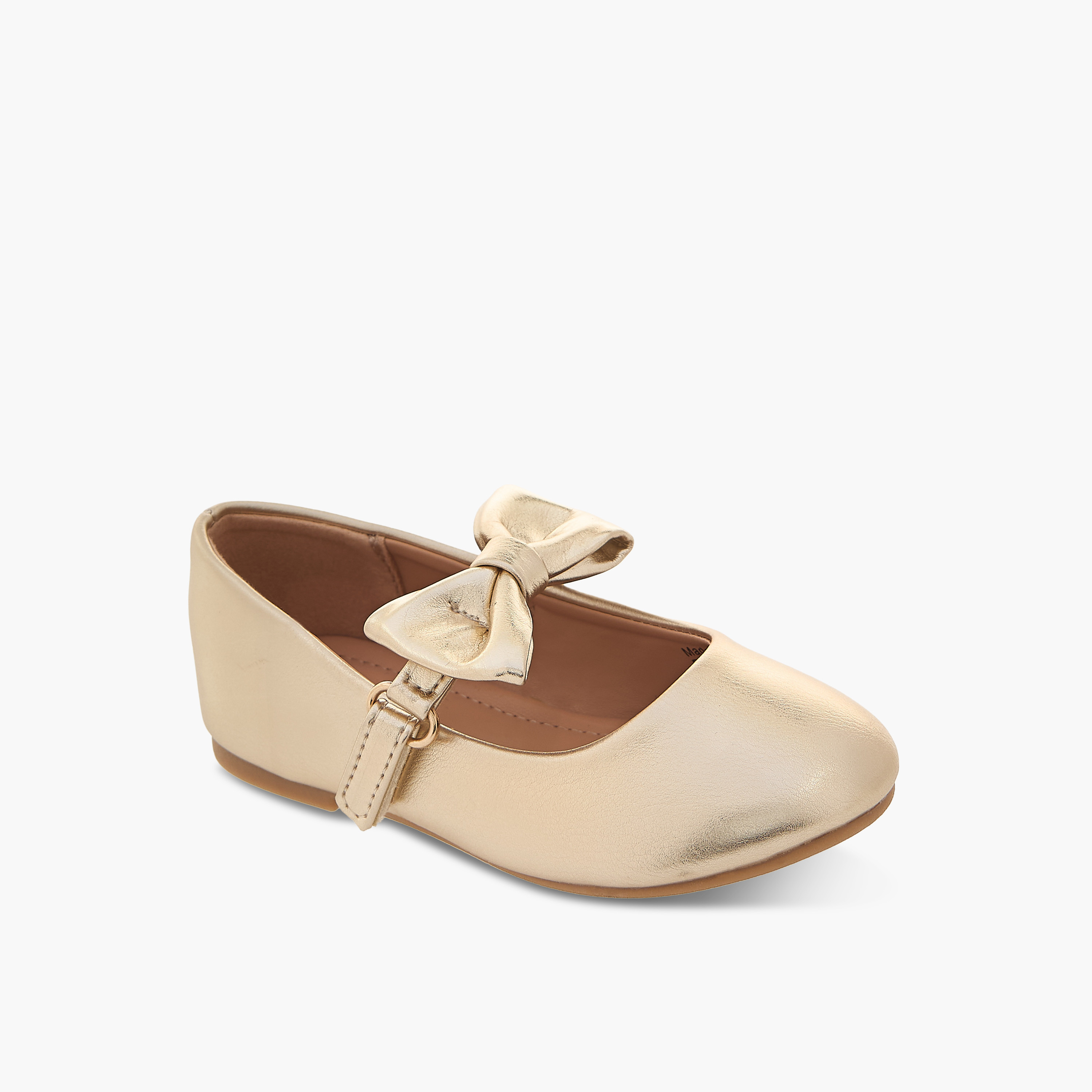 Flora Bella Bow Accented Mary Jane Shoes with Hook and Loop Closure-girls-shoes-maryjanes-image-2