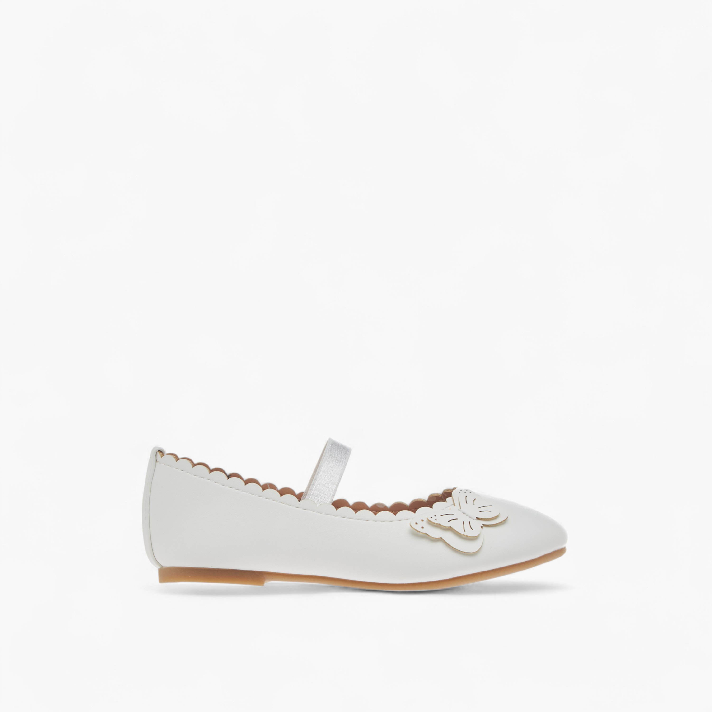 Flora Bella Butterfly Applique Ballerina Shoes with Elasticated Strap-girls-shoes-ballerinas-image-3