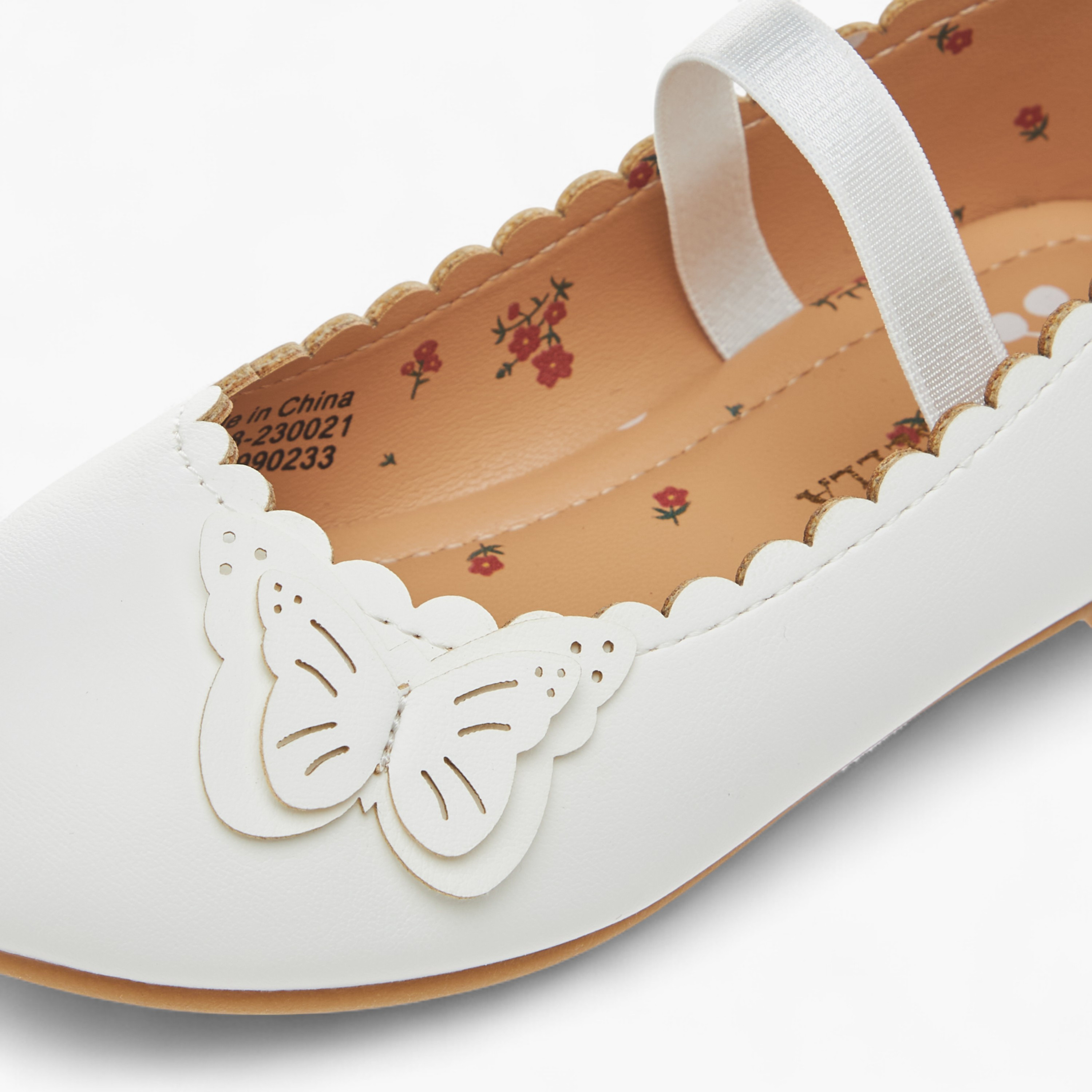 Flora Bella Butterfly Applique Ballerina Shoes with Elasticated Strap-girls-shoes-ballerinas-image-6