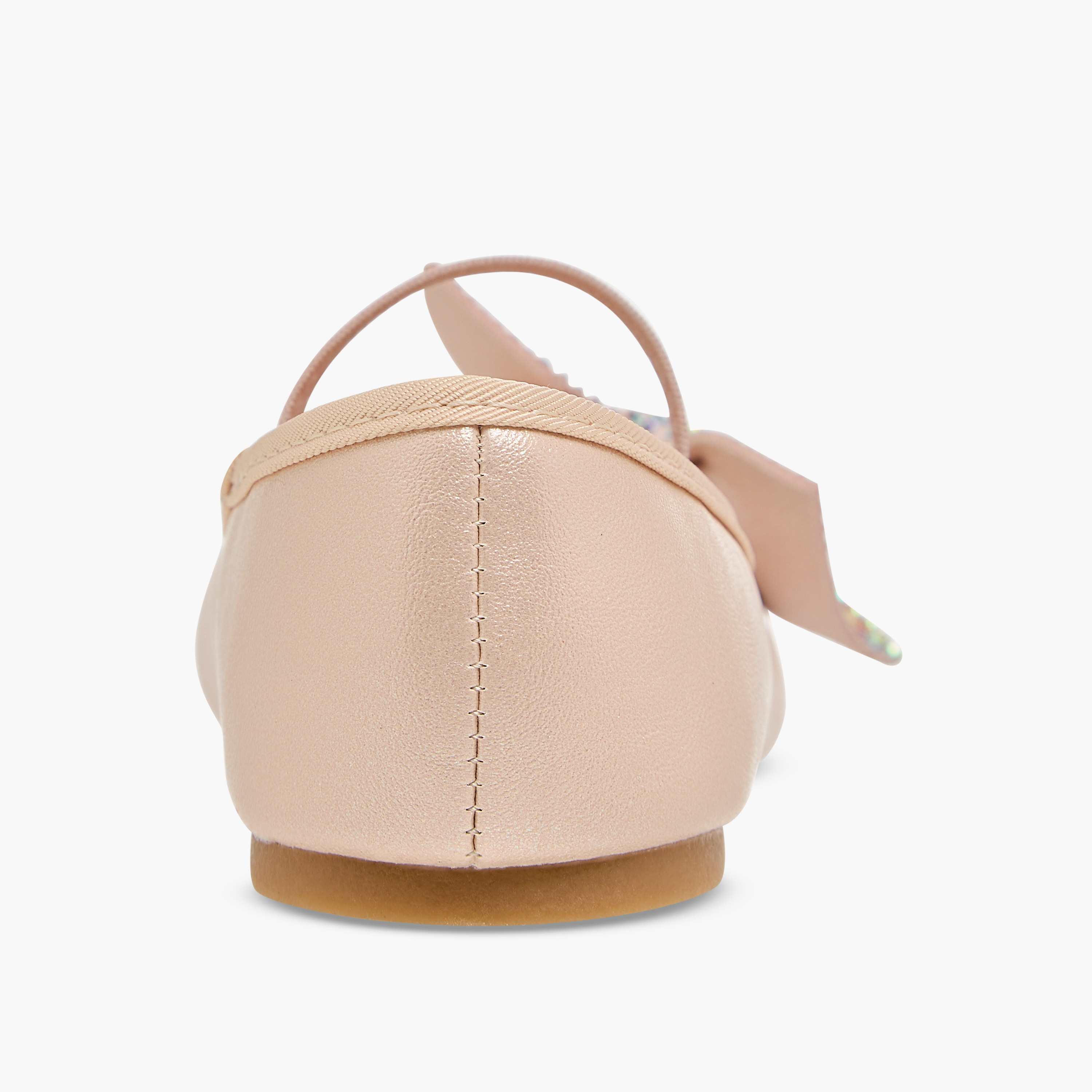 Flora Bella Bow Embellished Ballerina Shoes with Elasticated Strap-girls-shoes-ballerinas-image-5