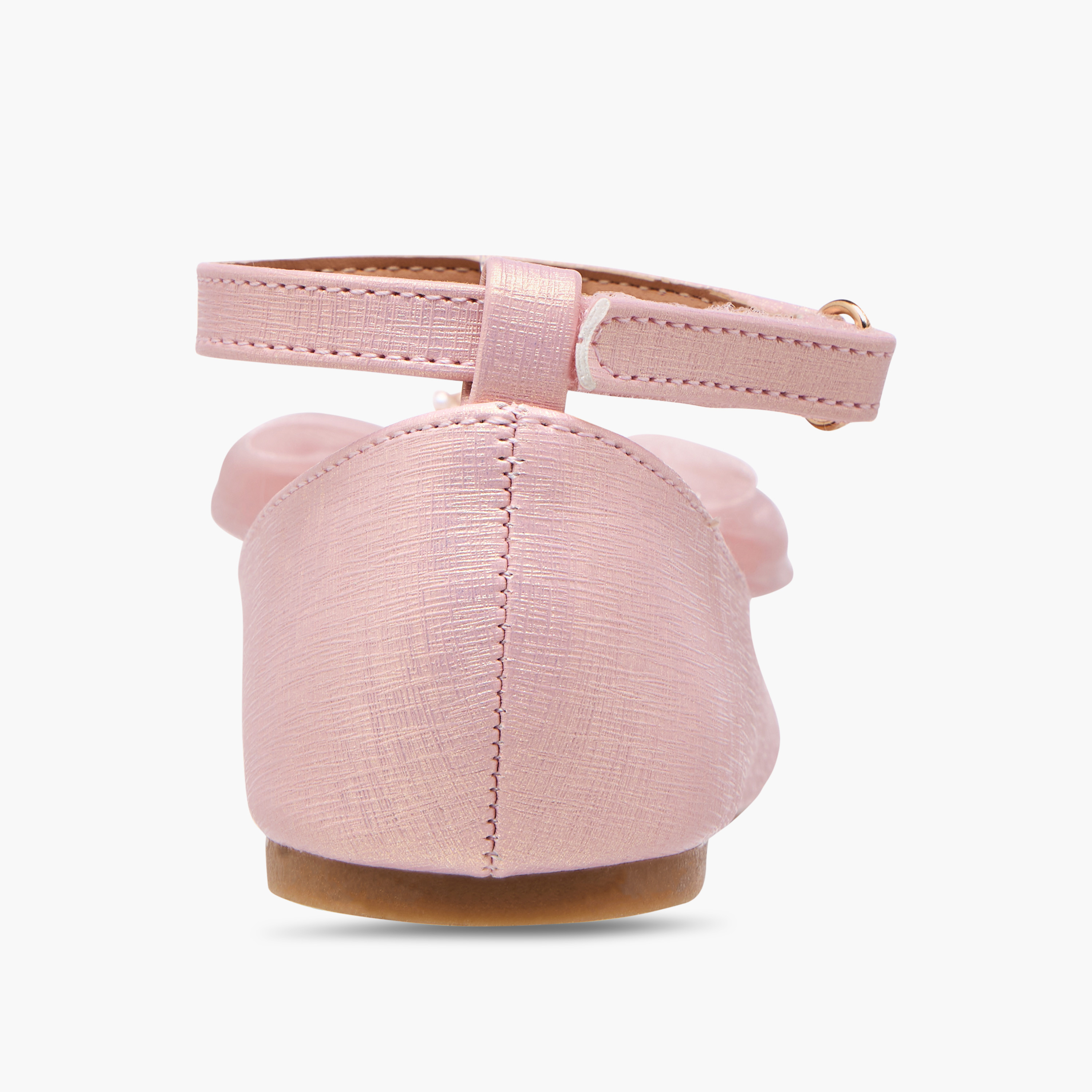 Flora Bella Bow Accent Ballerina Shoes with Hook and Loop Closure-girls-shoes-ballerinas-image-5