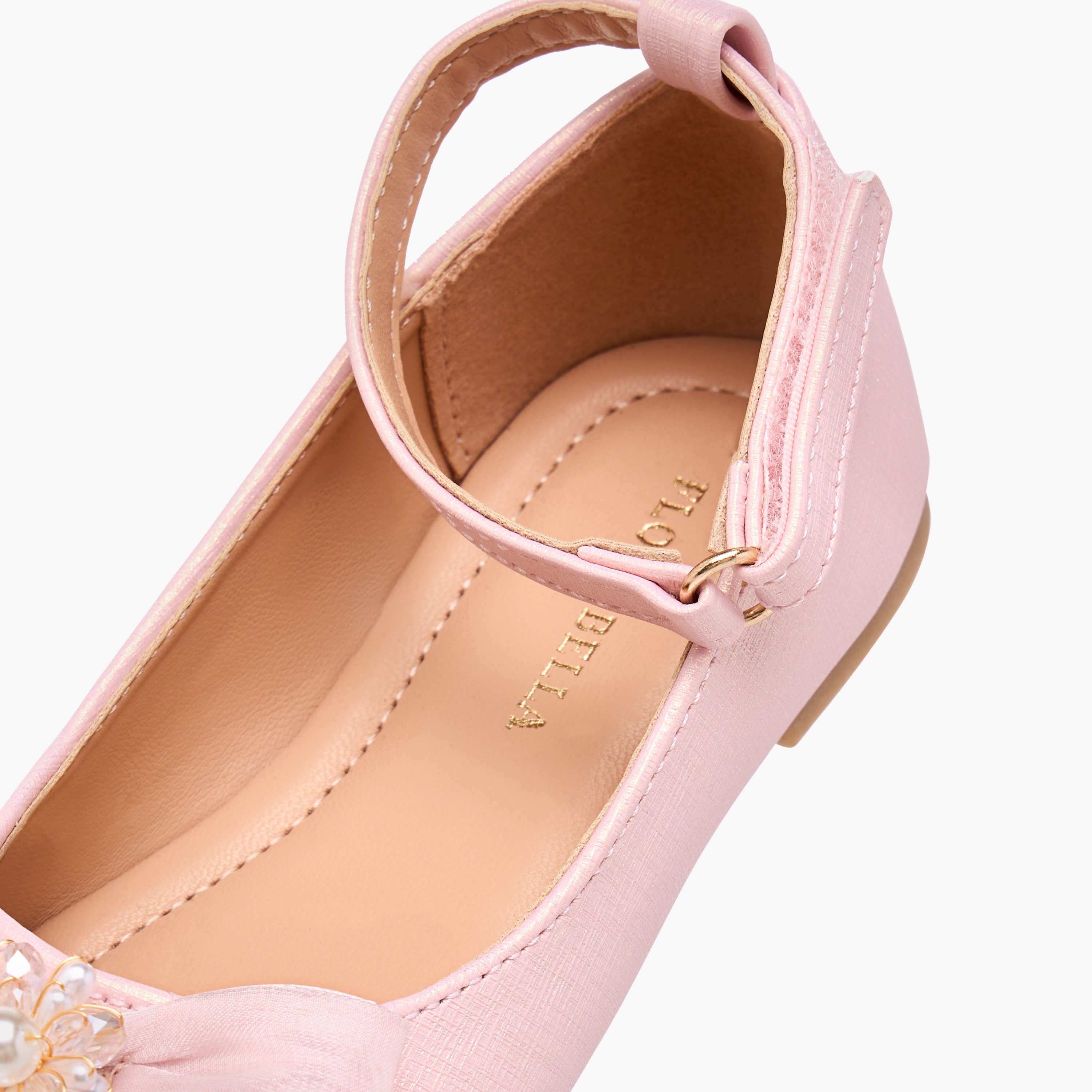Flora Bella Bow Accent Ballerina Shoes with Hook and Loop Closure-girls-shoes-ballerinas-image-6