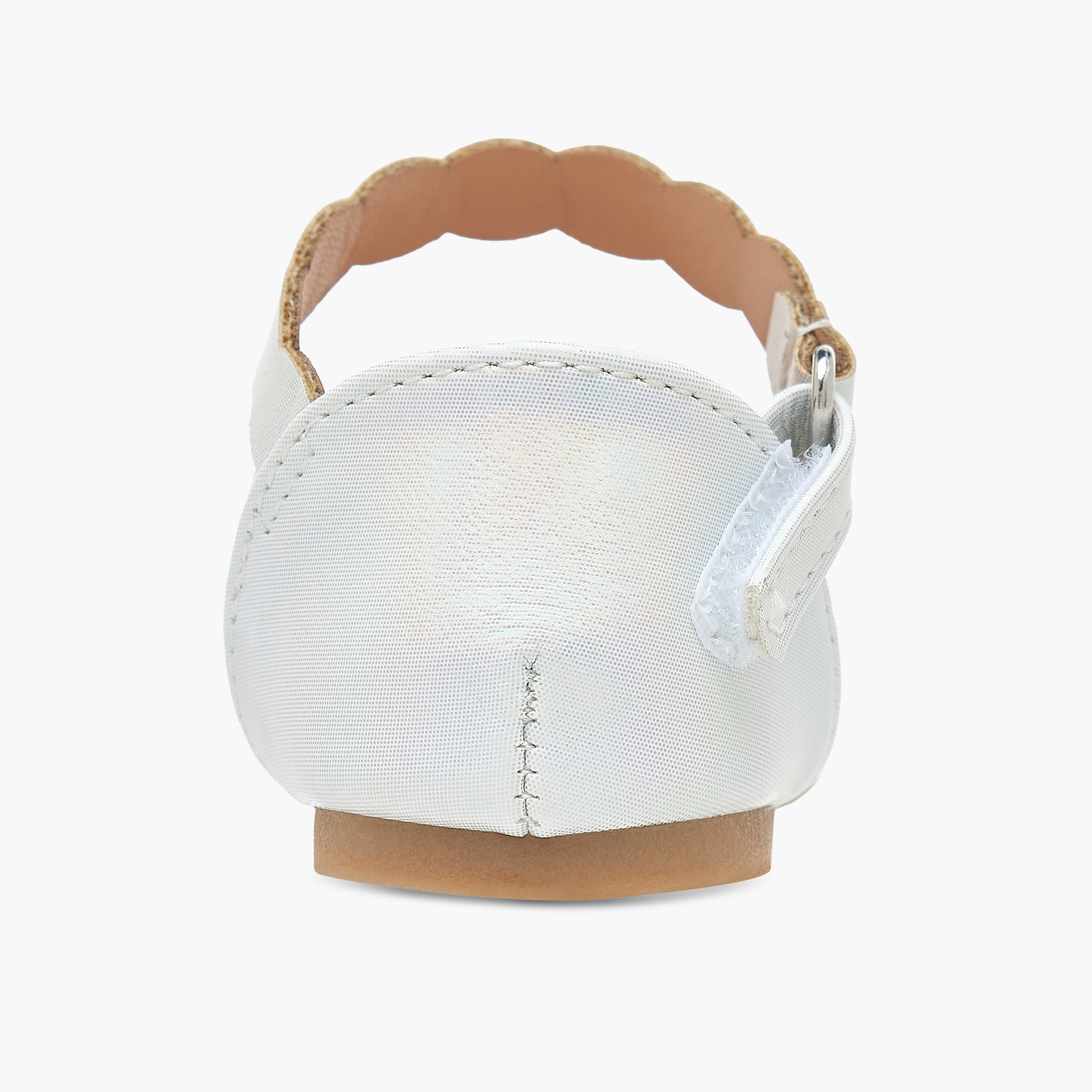 Flora Bella Textured Ballerina Shoes with Hook and Loop Closure-girls-shoes-ballerinas-image-5