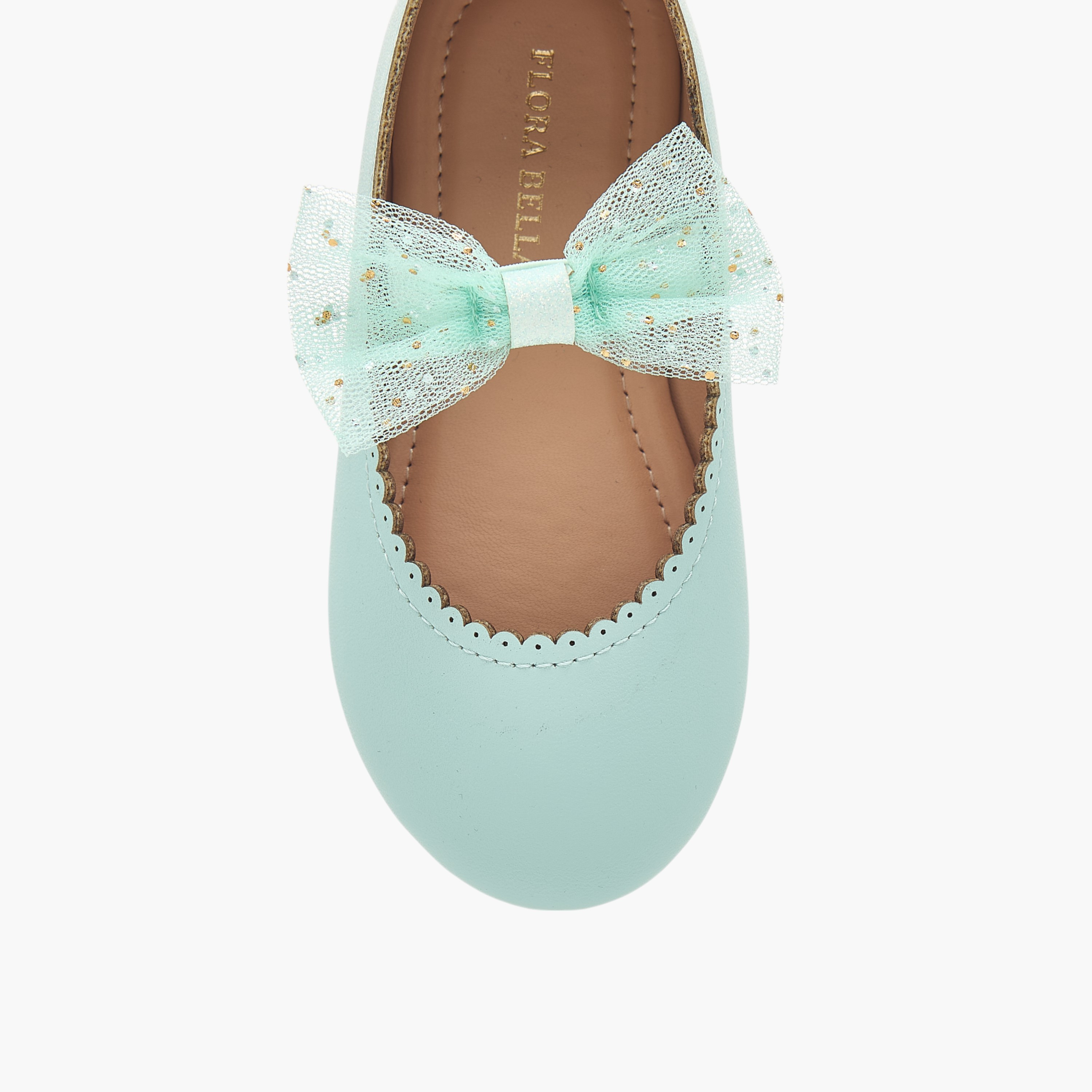 Flora Bella Bow Detail Ballerina Shoes with Elasticated Strap-girls-shoes-ballerinas-image-4