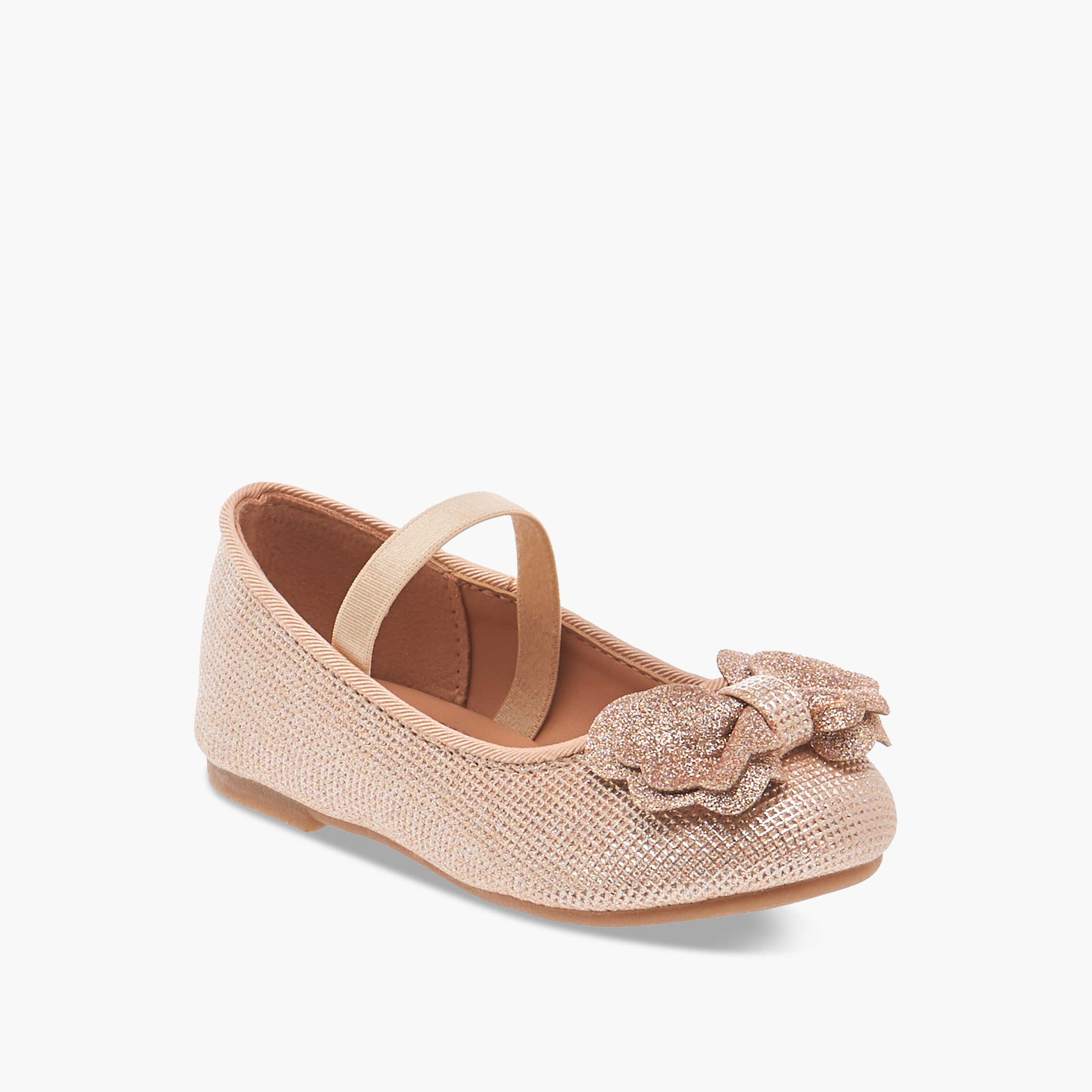حذاء باليرينا بتزيينات فيونكة وحزام مطاطي من فلورا بيلا-girls-shoes-ballerinas-image-2