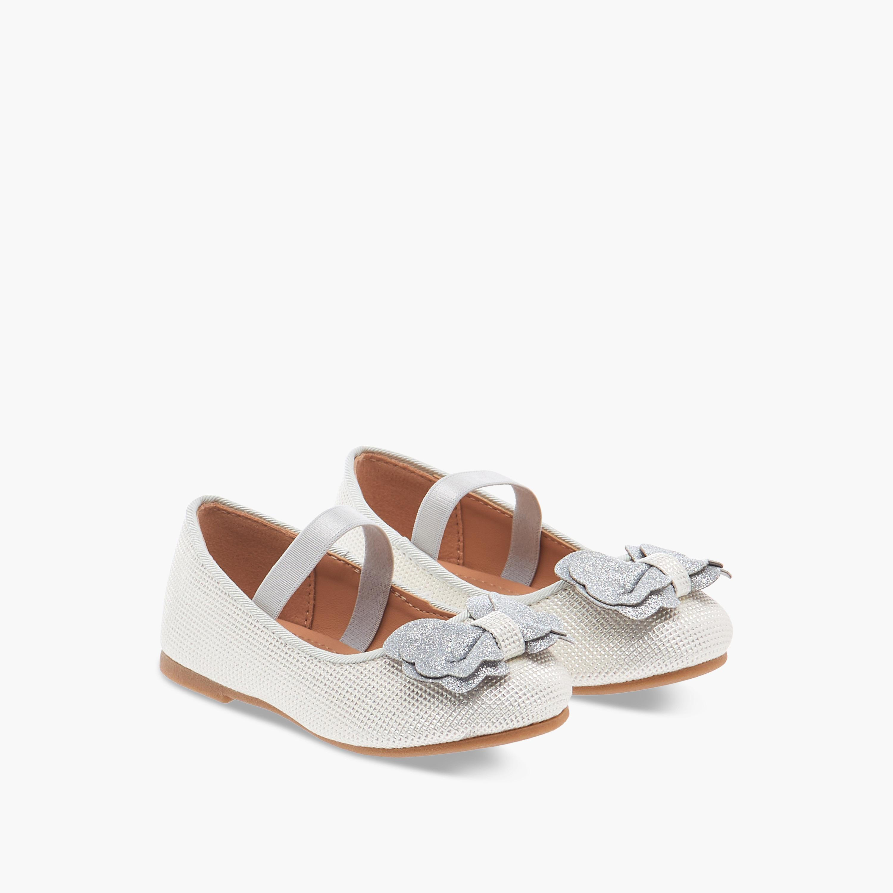 حذاء باليرينا بتزيينات فيونكة وحزام مطاطي من فلورا بيلا-girls-shoes-ballerinas-image-6