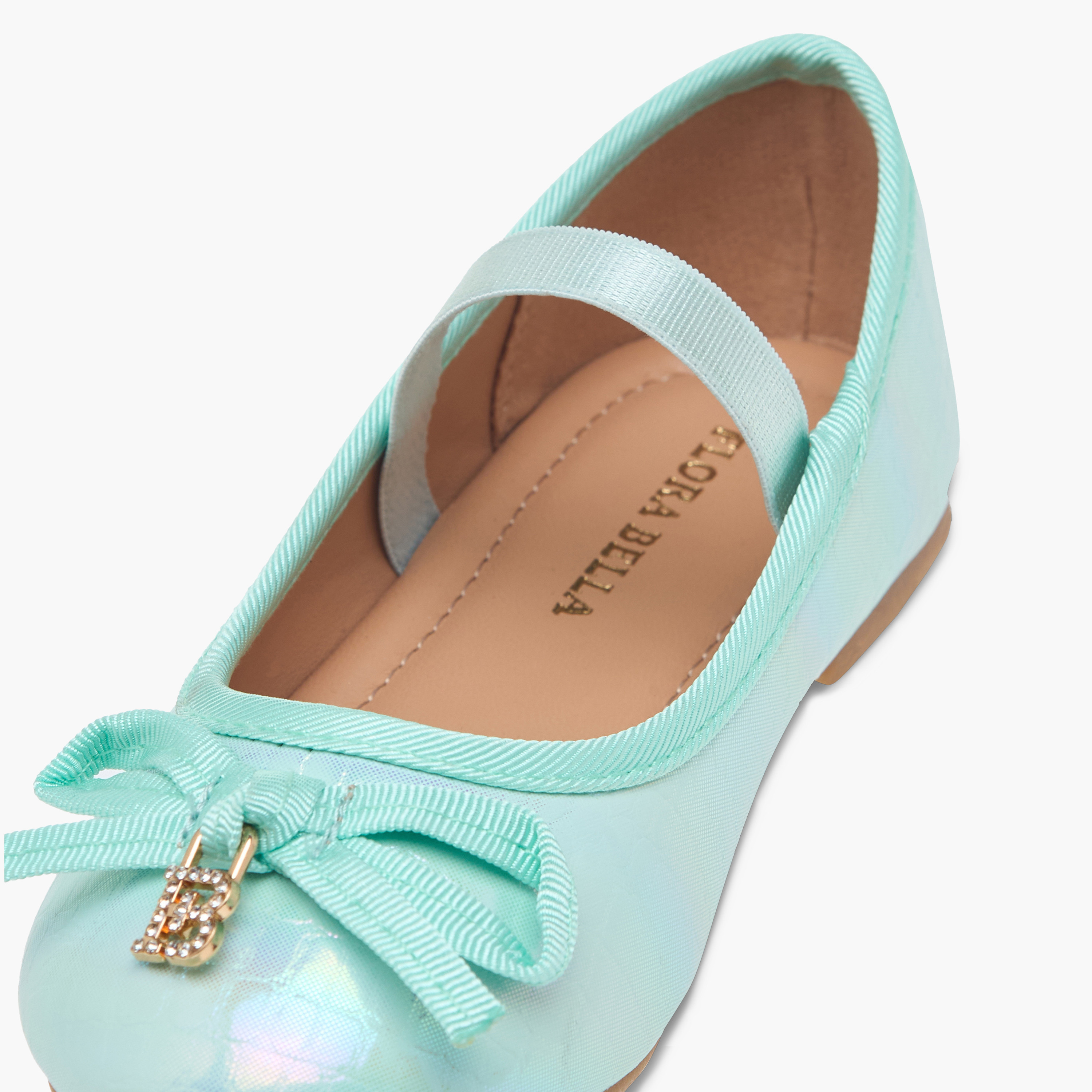 Flora Bella Bow Embellished Ballerina Shoes with Elastic Strap Detail-girls-shoes-ballerinas-image-6